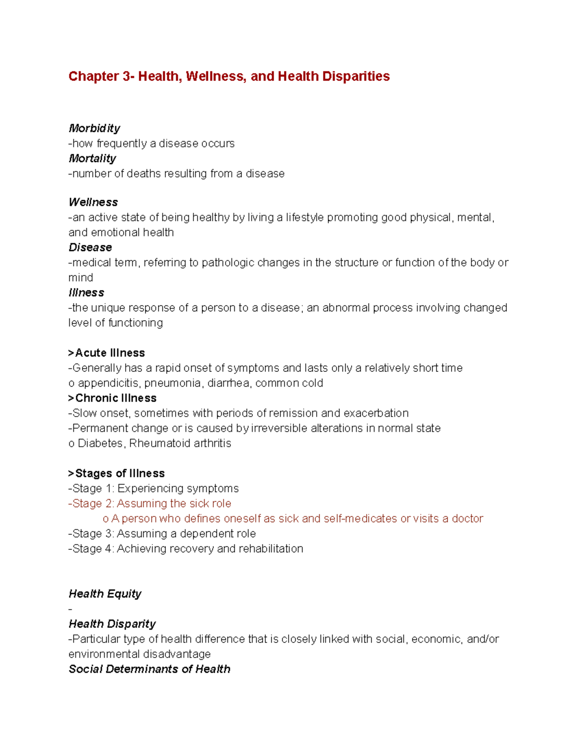 Fundamentals Exam 2 Study Guide - Chapter 3- Health, Wellness, And ...