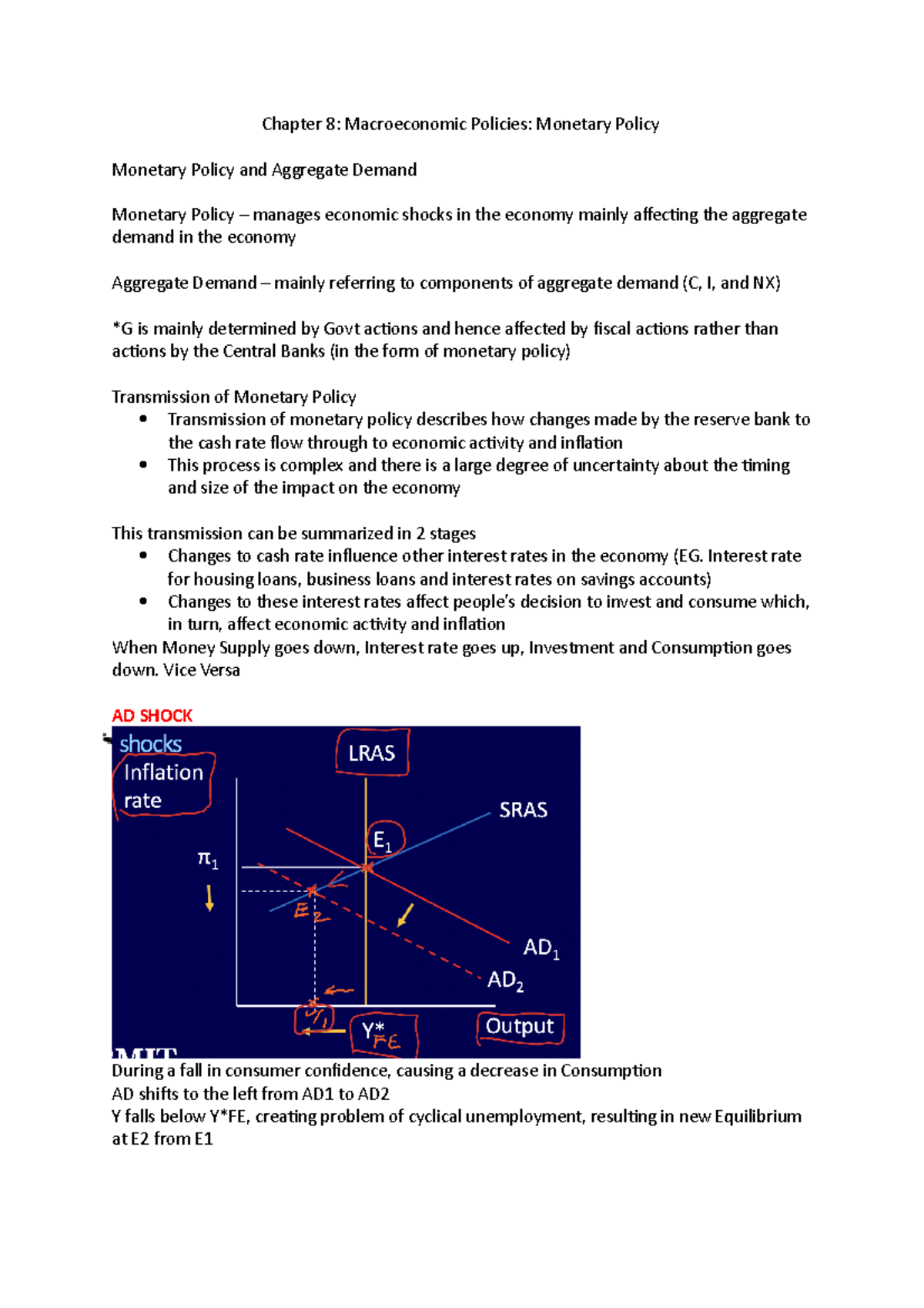 Chapter 8 - Lecture notes 8 - Chapter 8: Macroeconomic Policies ...