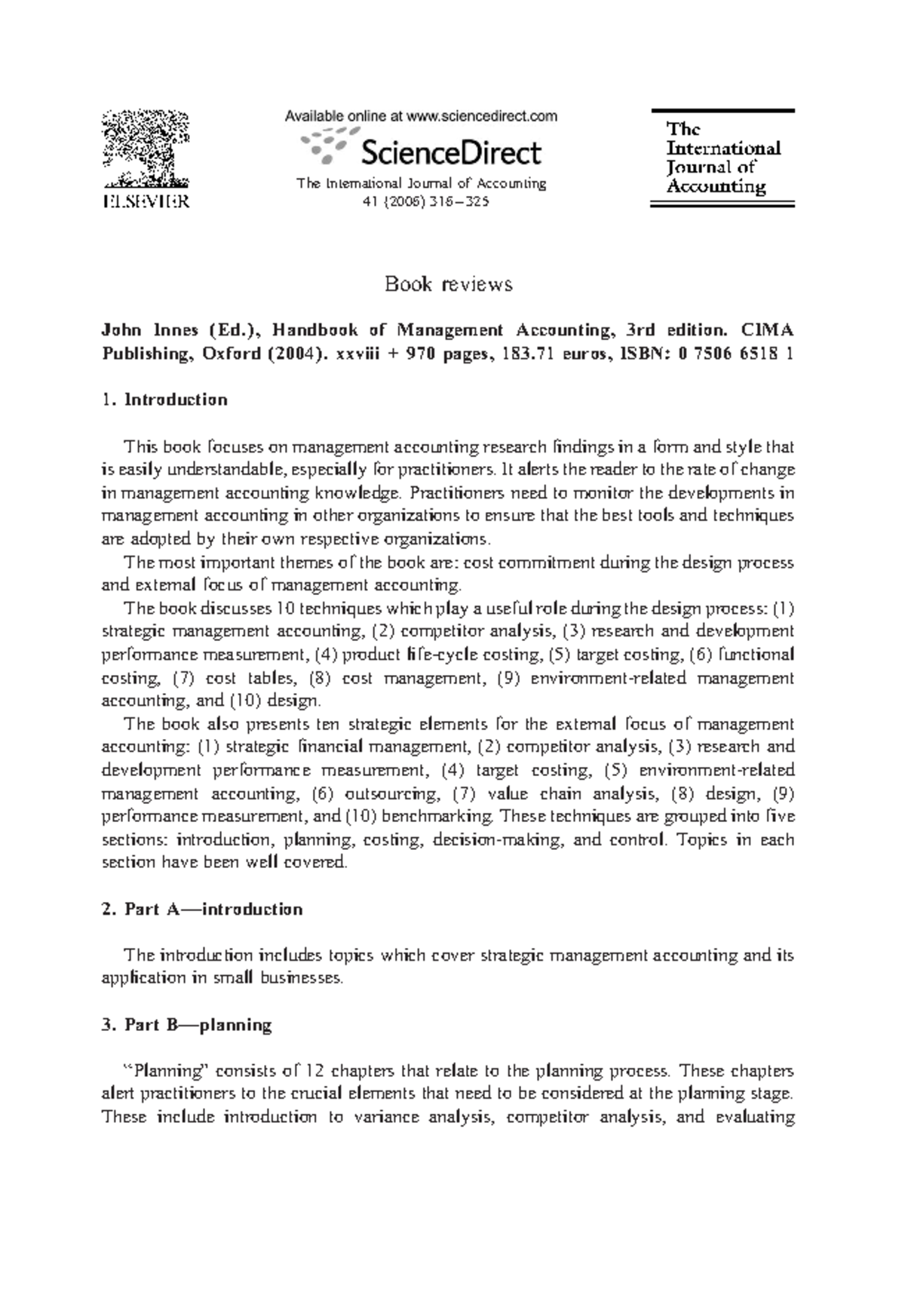 Book review Handbook of management accou - Book reviews John Innes (Ed ...