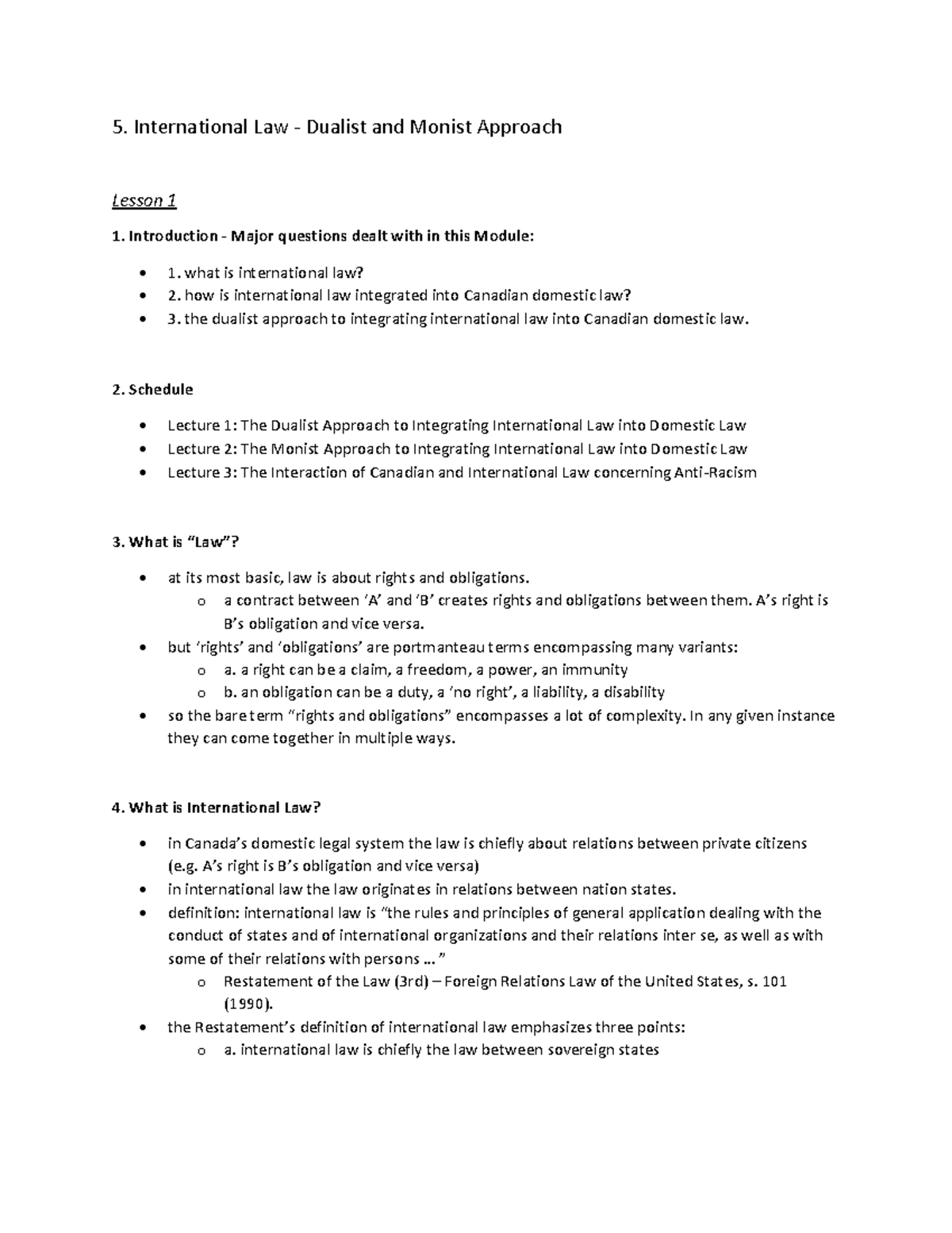 5. International Law - Dualist and Monist Approach - 5. International ...