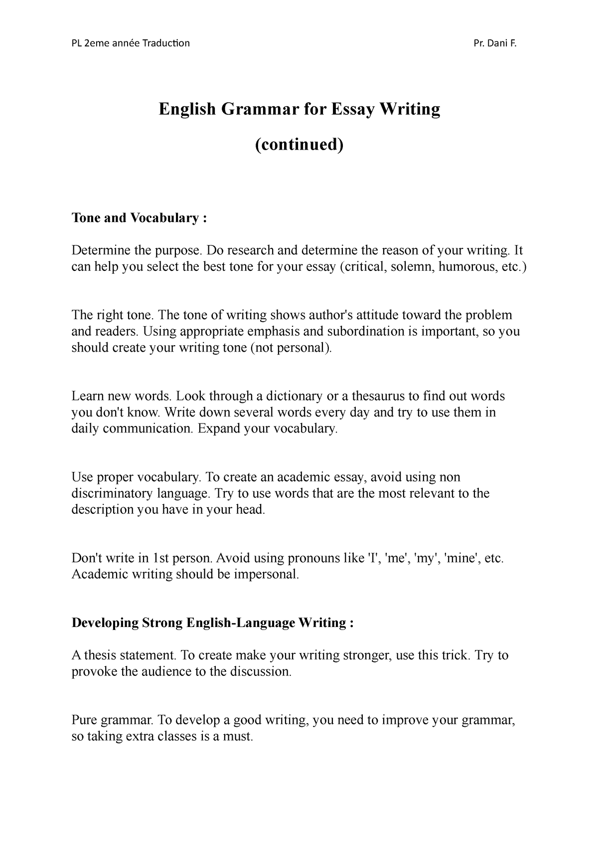 grammar for essay writing pdf