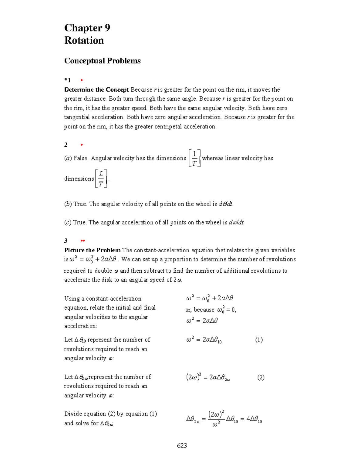 Physics Material - ####### 623 Rotation Conceptual Problems *1 ...