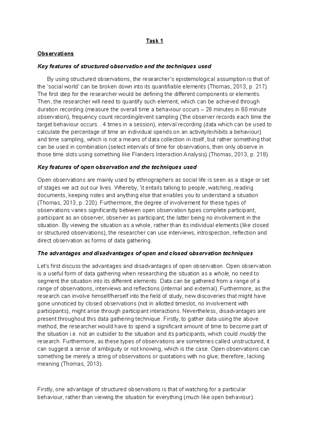 Tasks 1 - 4 - Practical Notes - Task 1 Observations Key features of ...