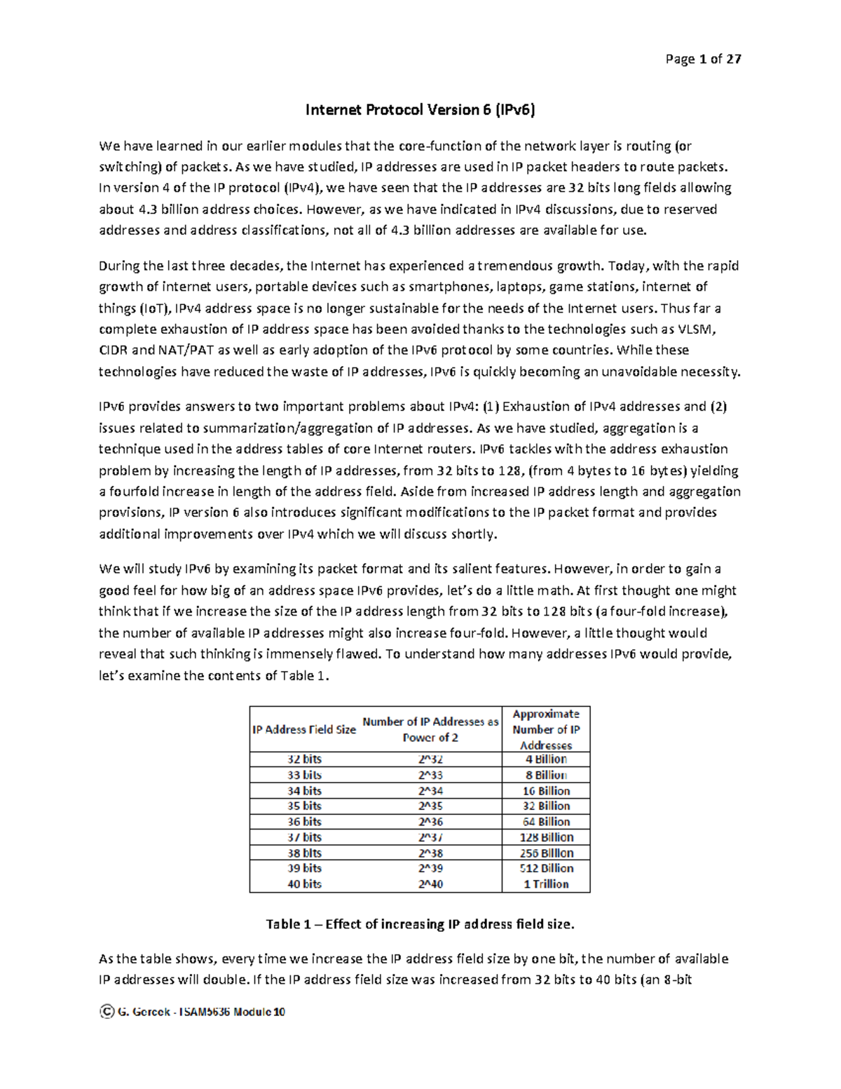 IPv6 NEW Version April 23 - Internet Protocol Version 6 (IPv6) We have ...