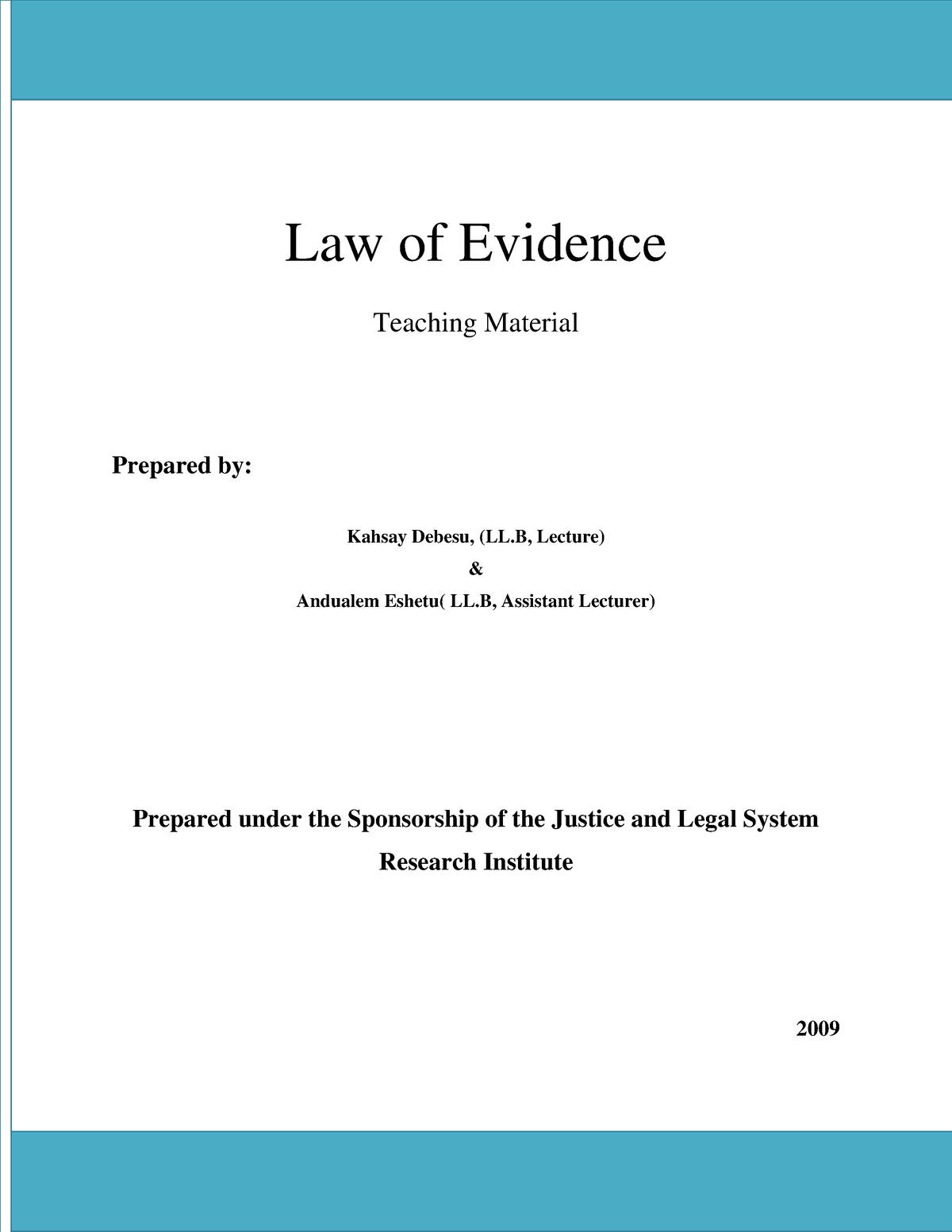 dissertation topics on law of evidence