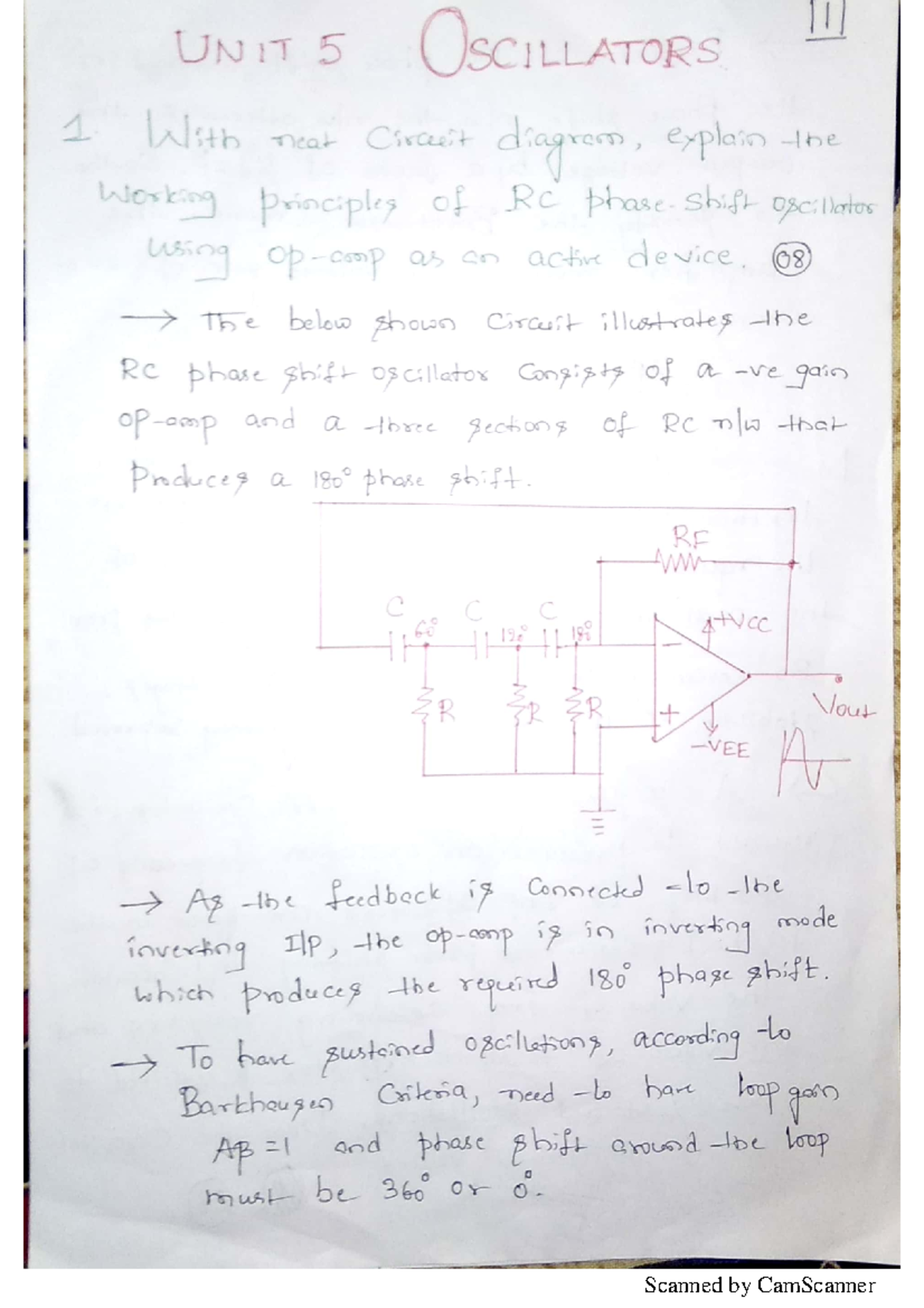 Oscillators LIC UNIT 5 Lecture notes 4756 Linear Integrated