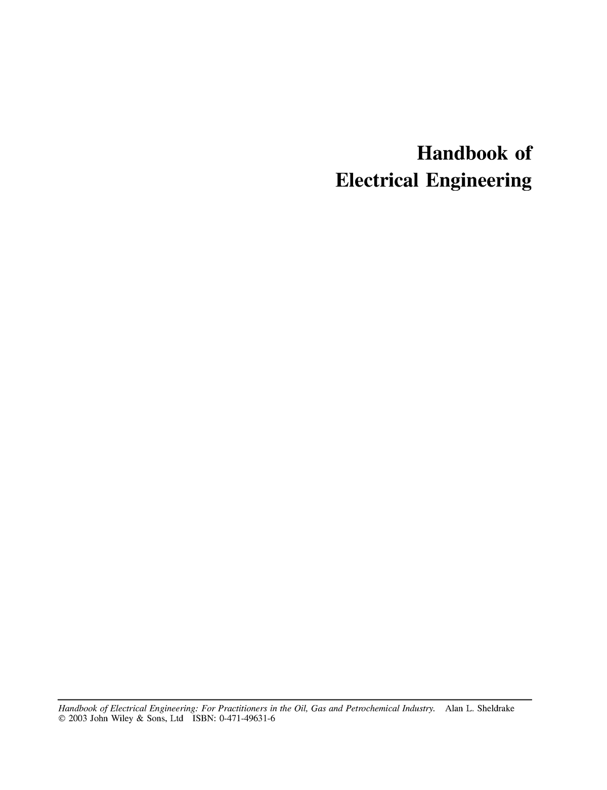 Electrical Notes-1 - Handbook Of Electrical Engineering Handbook Of ...