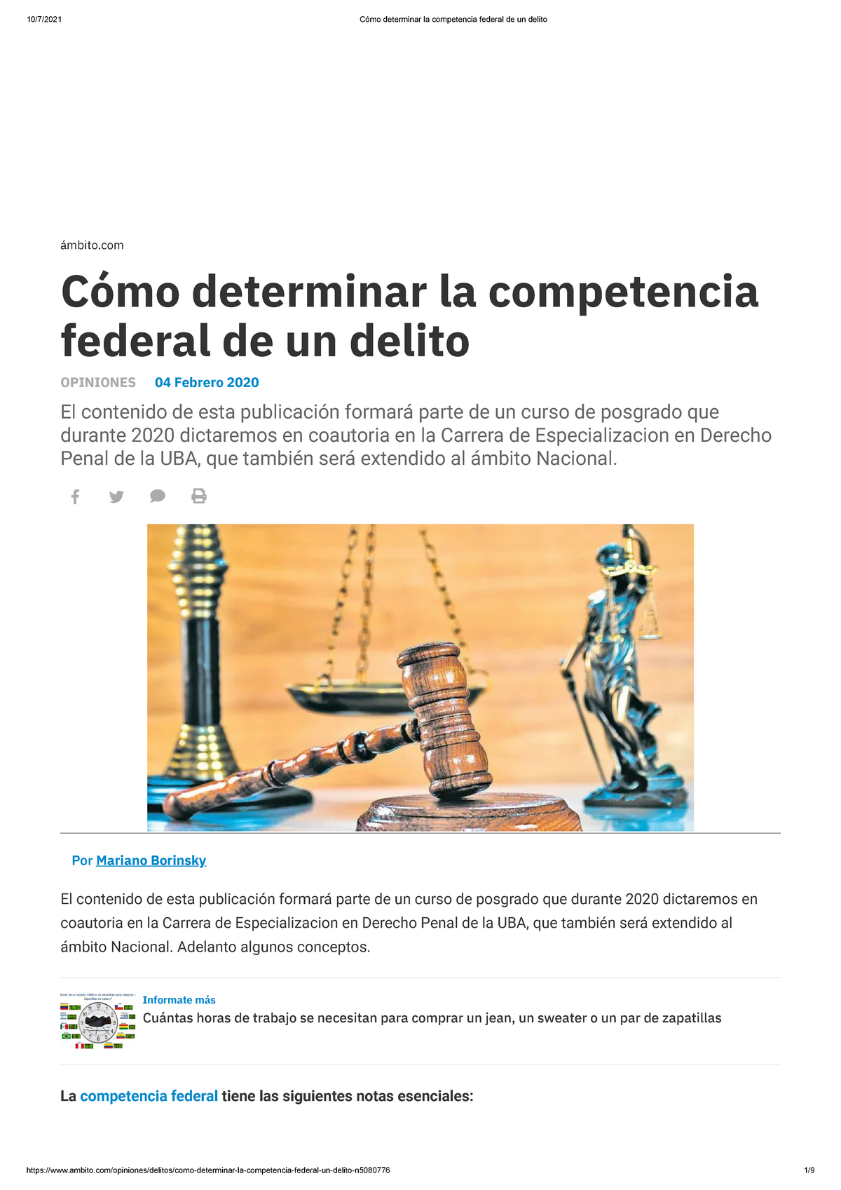 Cómo Determinar La Competencia Federal De Un Delito - ámbito Cómo ...