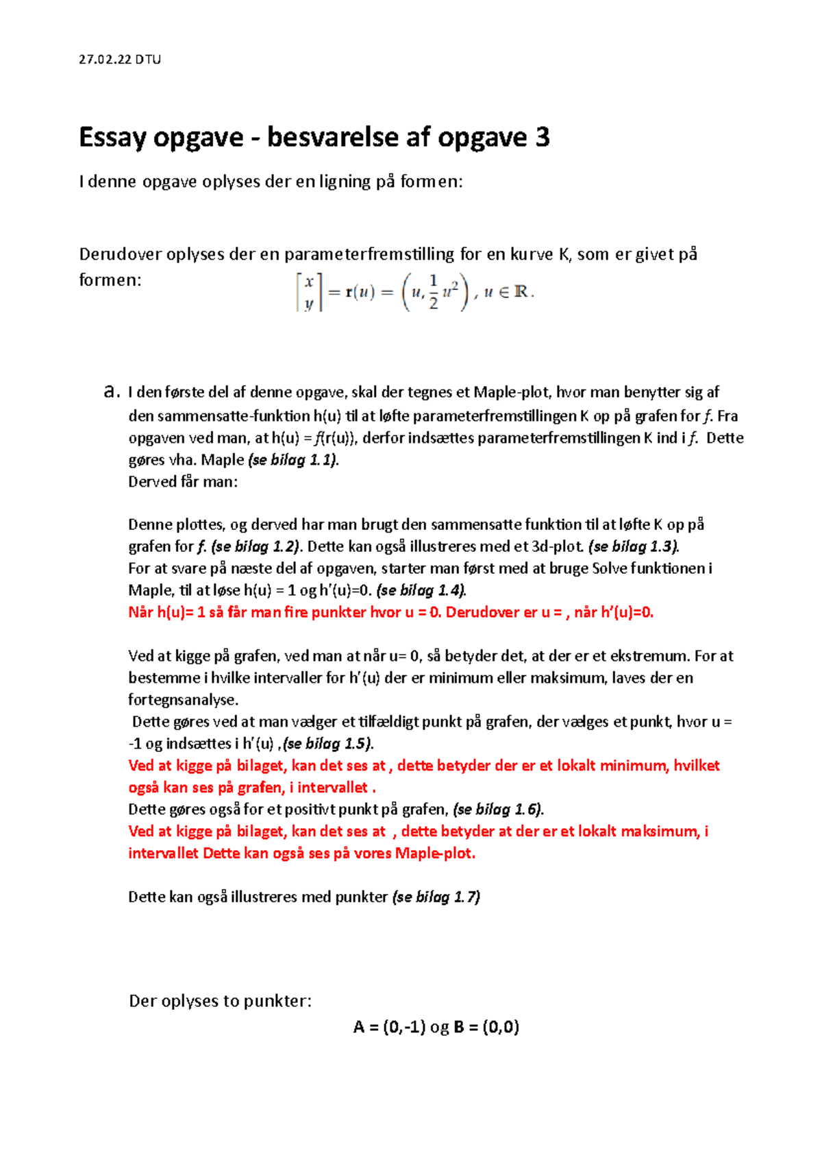 Aflevering 5 - Essay Opgave - 27.02 DTU Essay Opgave Besvarelse Af ...