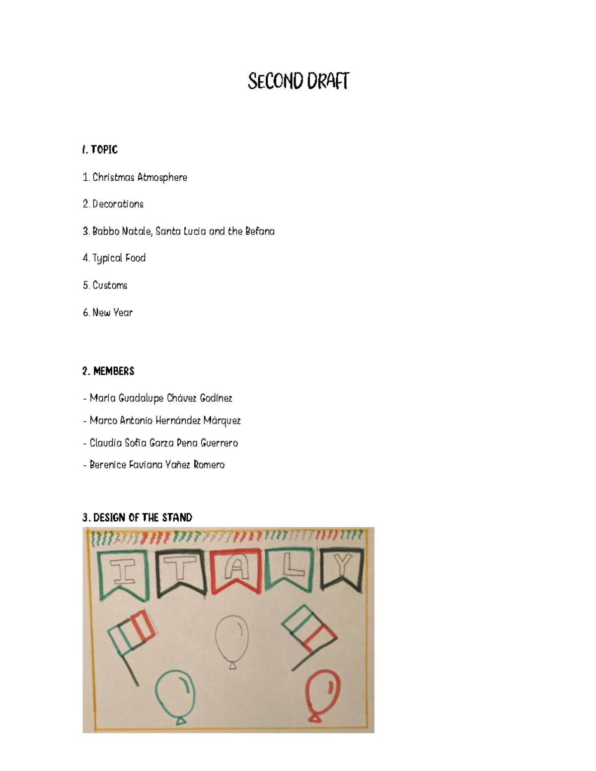 Oral Proyect- Second Draft 2 - SECOND DRAFT 1. TOPIC 1. Christmas ...
