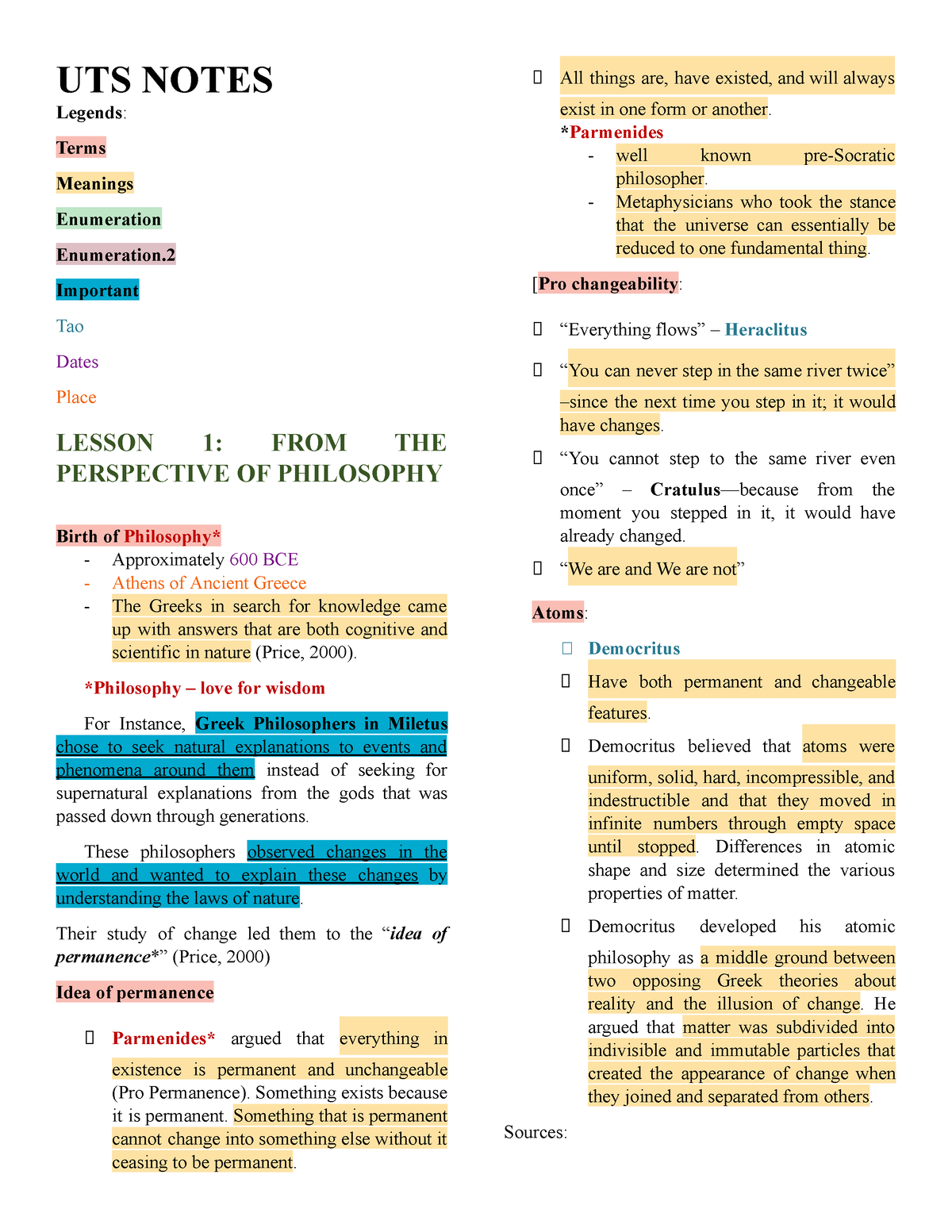 UTS Notes UTS NOTES Legends Terms Meanings Enumeration Enumeration