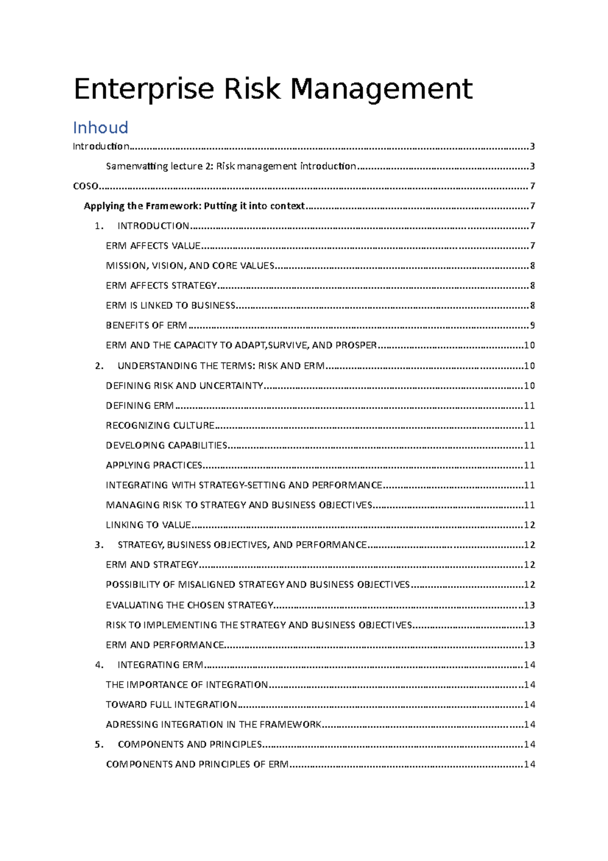 samenvatting-enterprise-risk-management-enterprise-risk-management