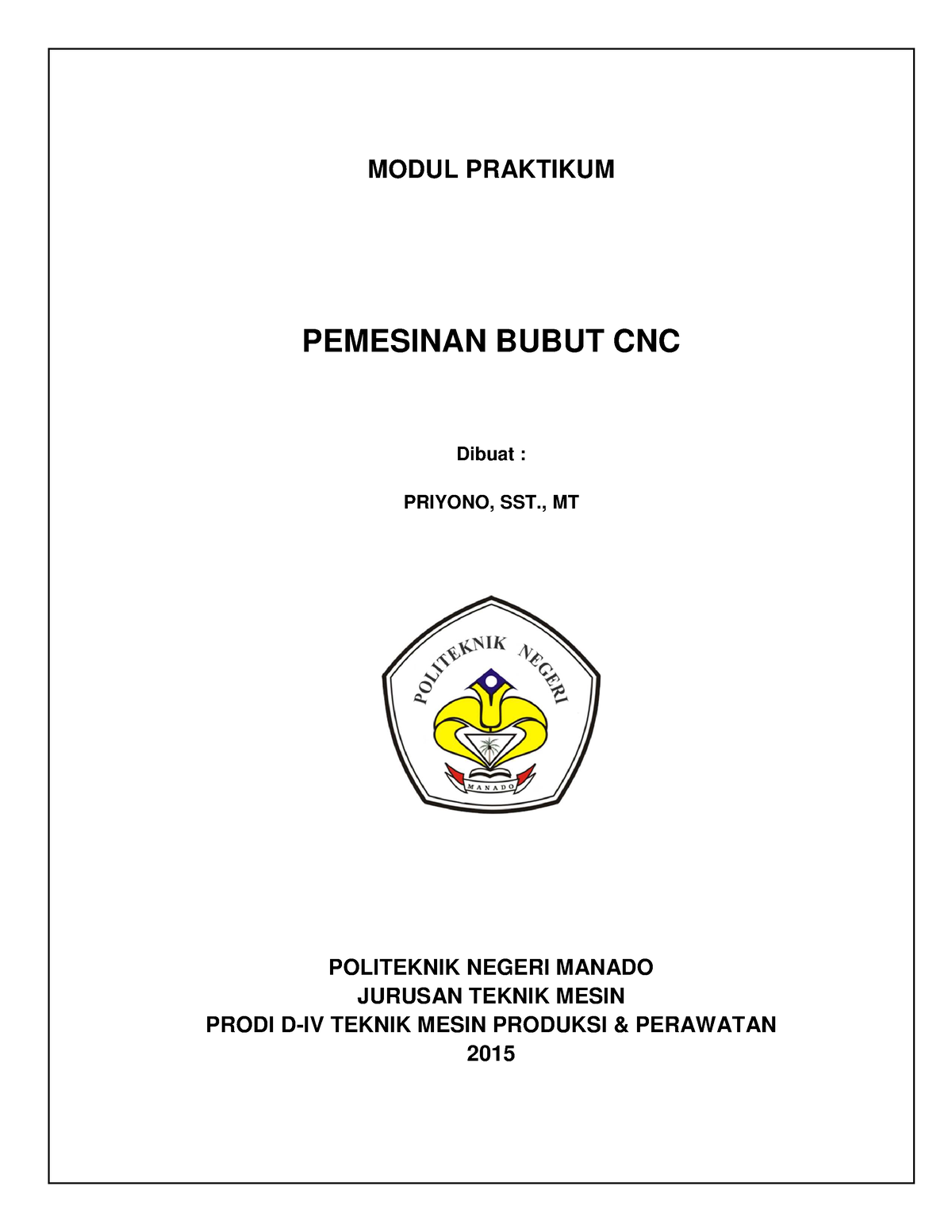 Modul Praktikum Bubut CNC - Modul Teknik Pemesinan Bubut CNC MODUL ...