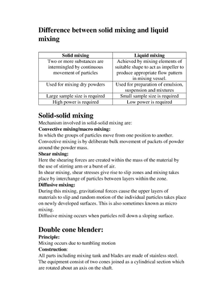 Liquid-solid mixing