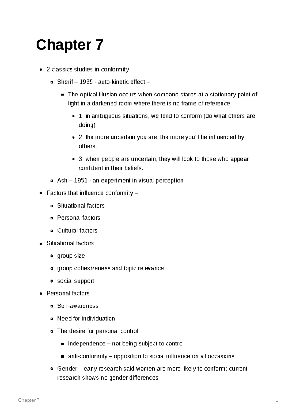 Chapter 7 - Chapter 7 1 Chapter 7 2 classics studies in conformity ...