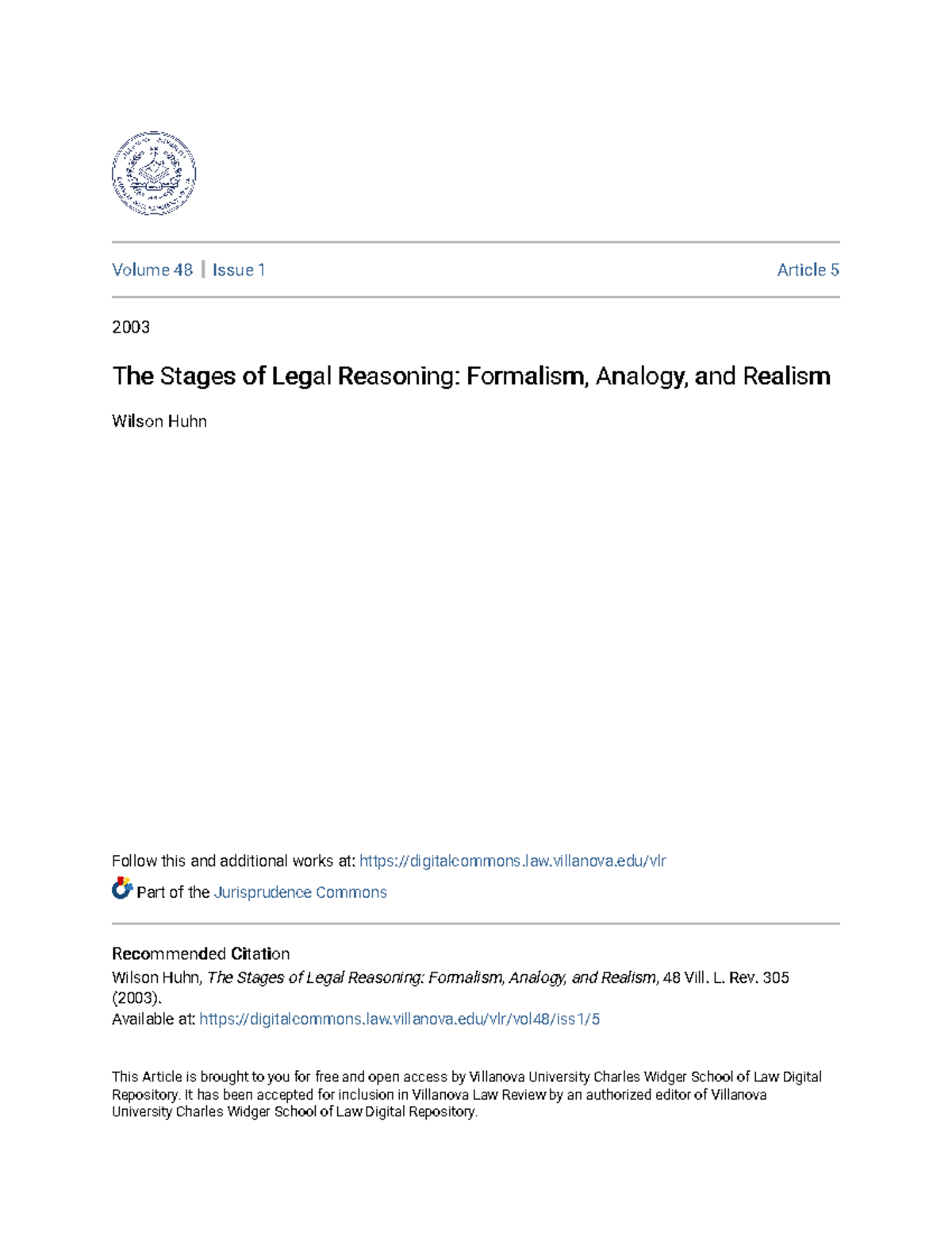 Legal Reasoning Work Volume 48 Issue 1 Article 5 2003 The Stages Of legal-reasoning-work-volume-48-issue-1-article-5-2003-the-stages-of