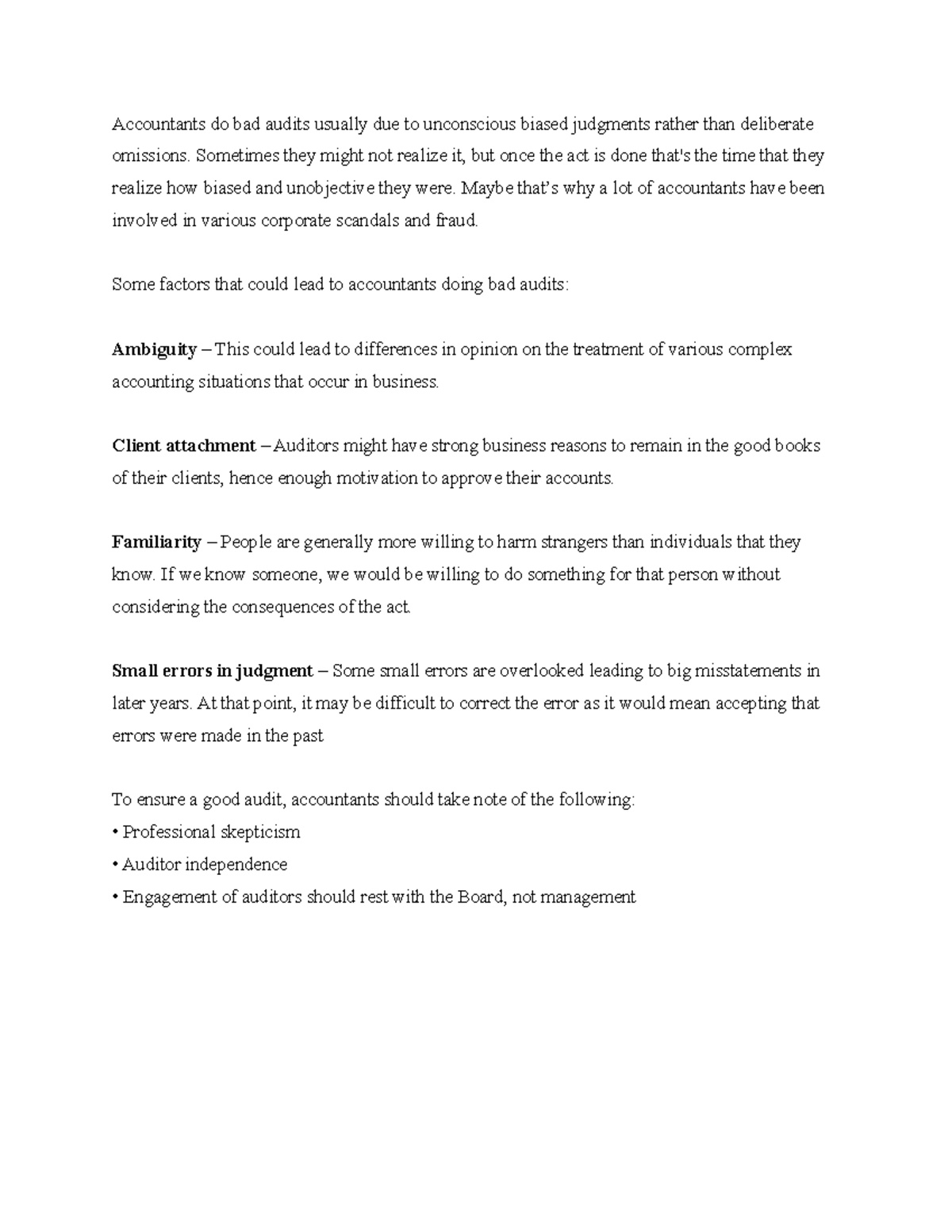 Why good accountants do bad audits - Accountants do bad audits usually ...