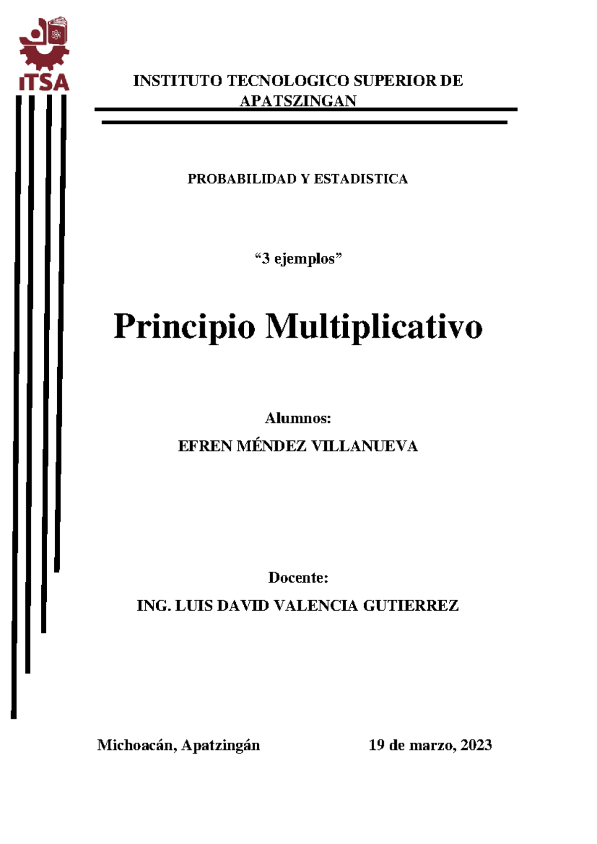 EV U2 Principio Multiplicativo Mendez Villanueva Efren - Probabilidad Y ...