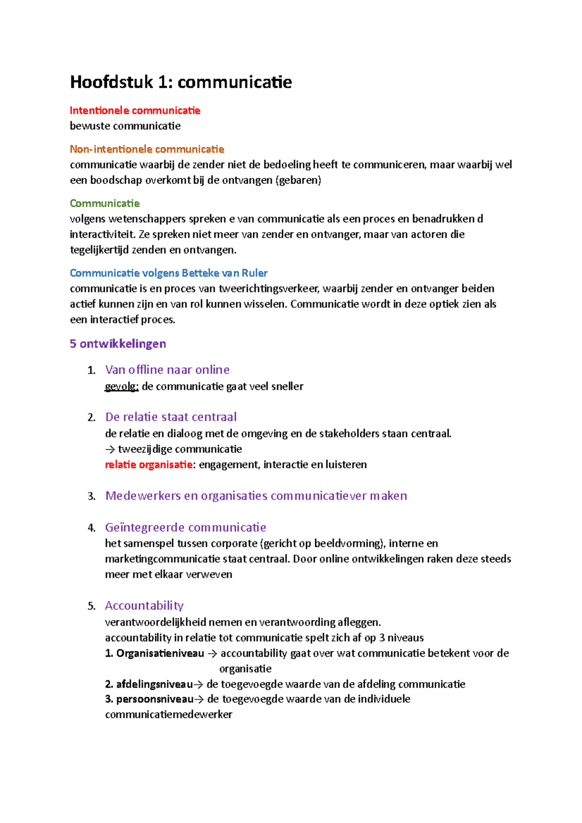 Samenvatting Communicatie Handboek - Hoofdstuk 1: Communicatie ...