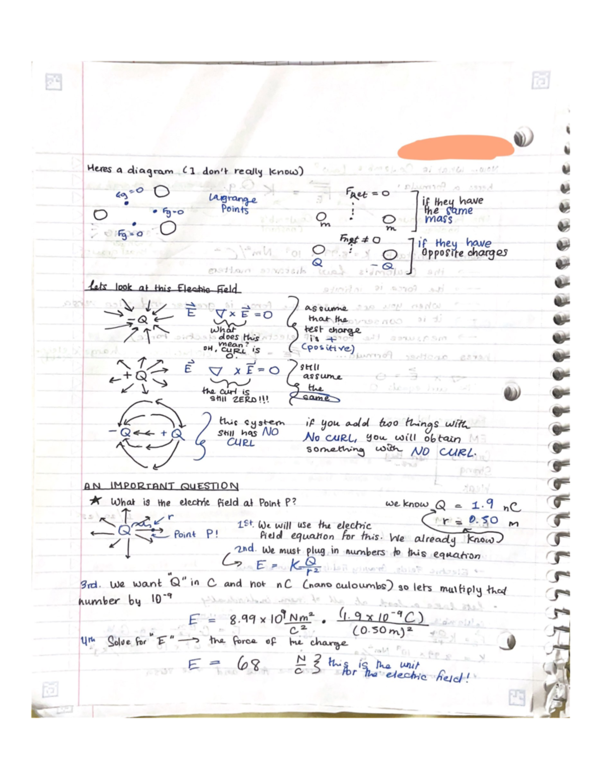 Physics Electric Field Problem Ph 1113 Studocu