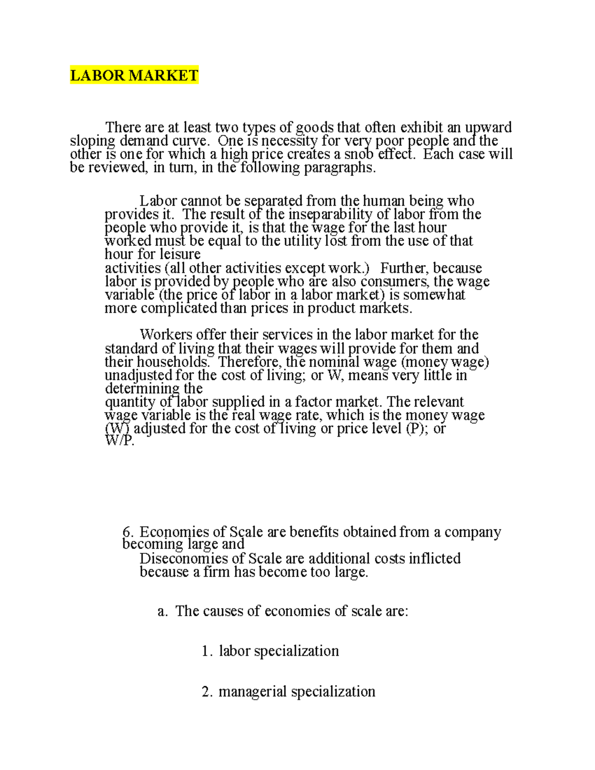 Introduction To Microeconomic Principles Ecam In Notes M2 - LABOR ...