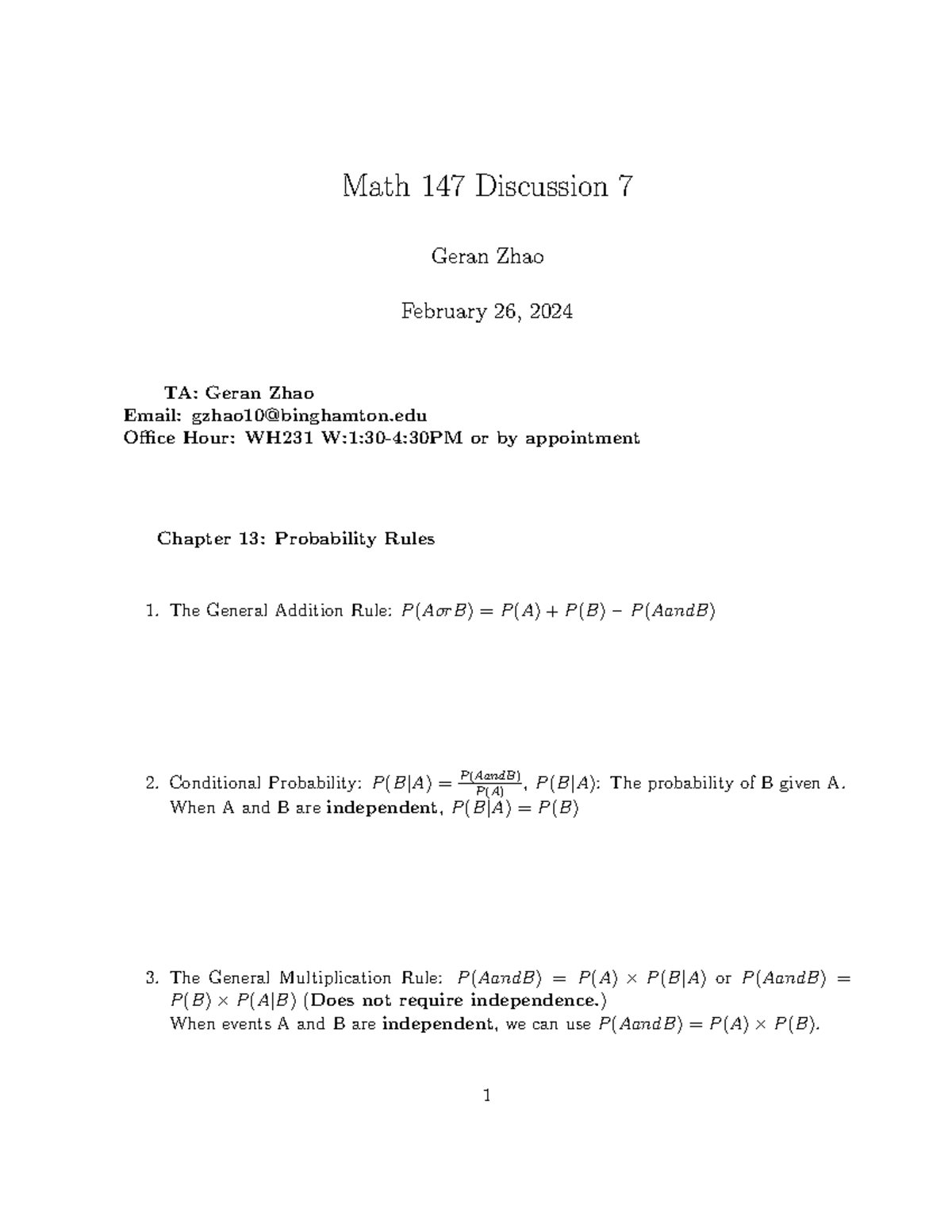 MATH 147 Discussion 7 - Math 147 Discussion 7 Geran Zhao February 26 ...
