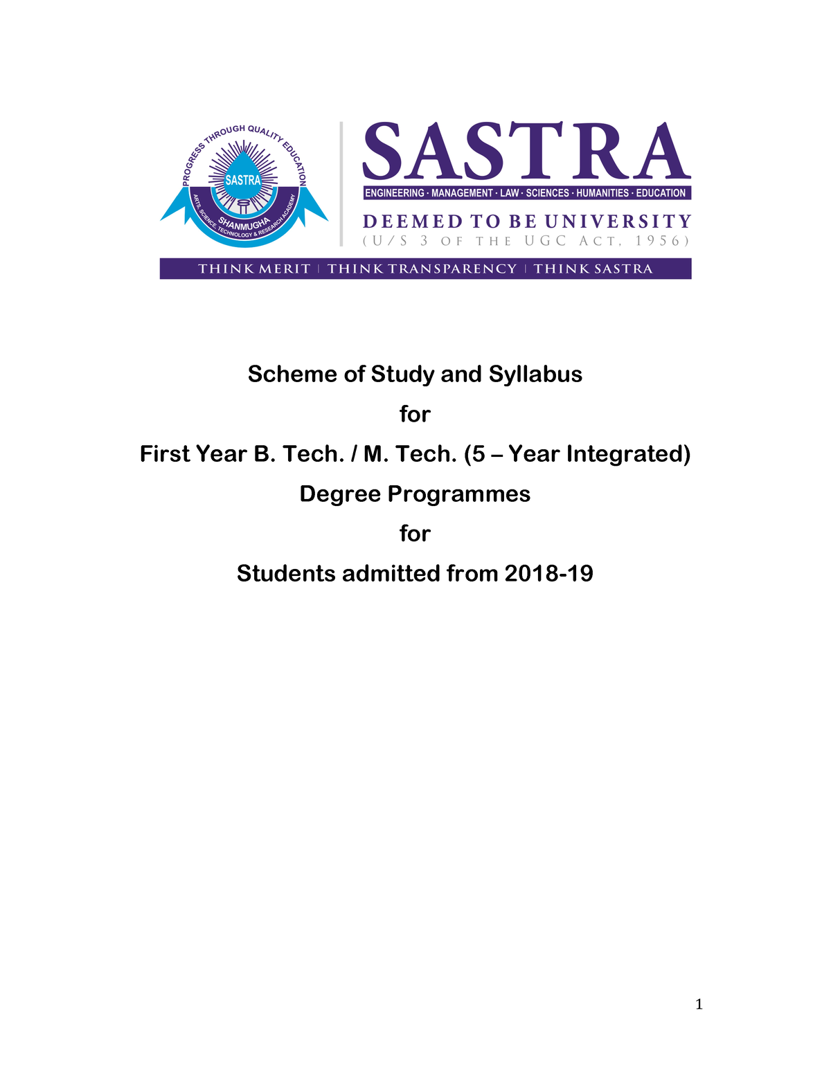 I Year Syllabus 2018-19 - Scheme Of Study And Syllabus For First Year B ...