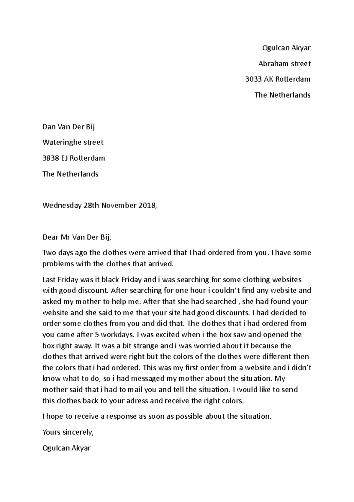 Engels hbtrgbhgvds Ogulcan Akyar Abraham street 3033 AK Rotterdam