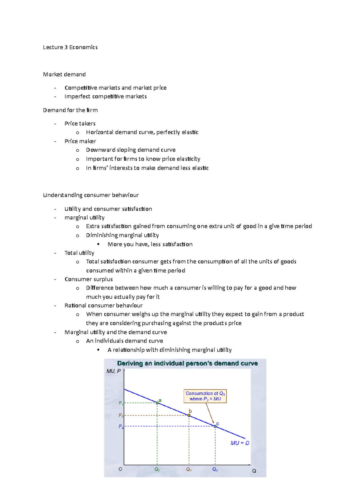 Lecture 3 demand and the market - Lecture 3 Economics Market demand ...