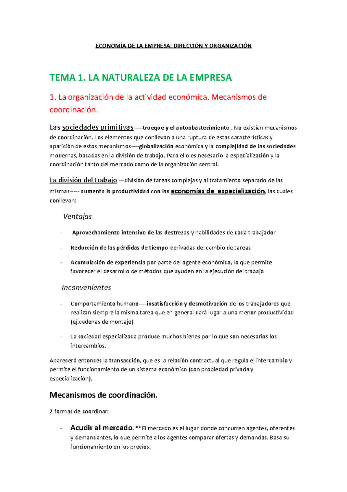 EconomíA DE LA Empresa Apuntes - ECONOMÍA DE LA EMPRESA: DIRECCIÓN Y ...