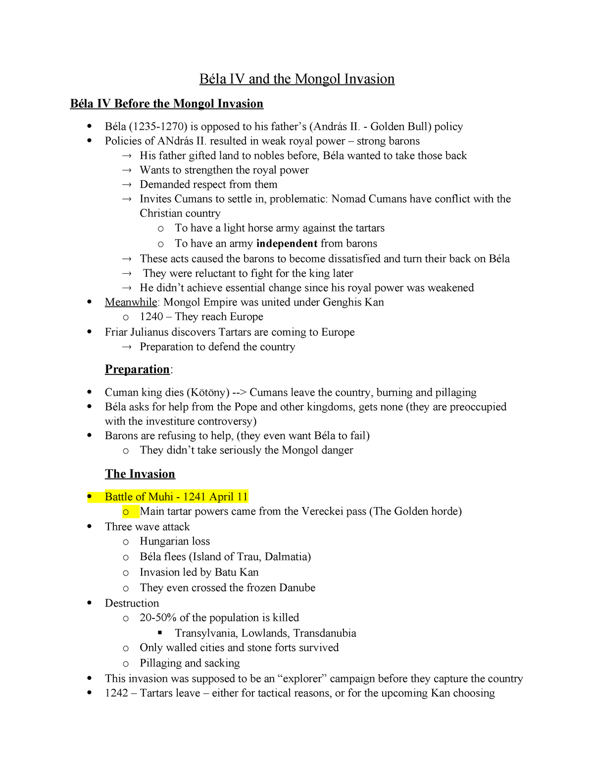 T. Sara - Tartar invasion 2 - Béla IV and the Mongol Invasion Béla IV ...