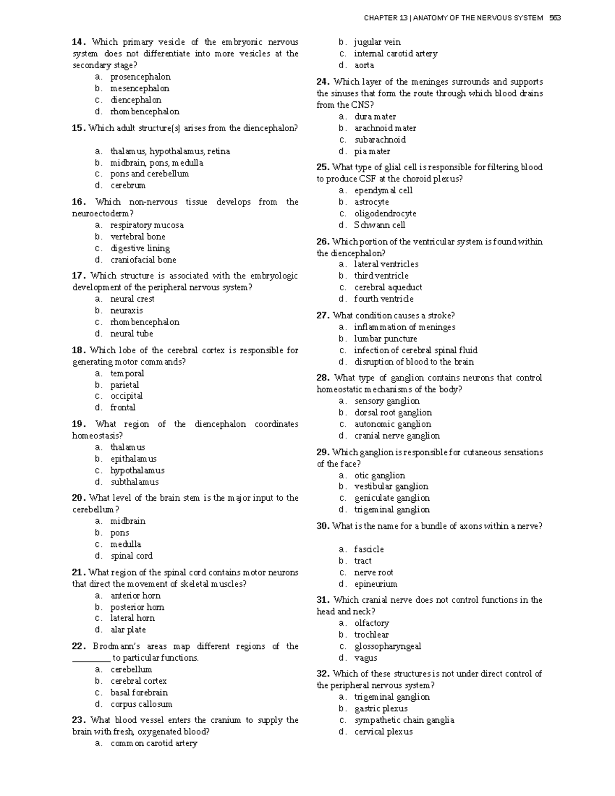 Anatomy-physiology-191 - Which primary vesicle of the embryonic nervous ...