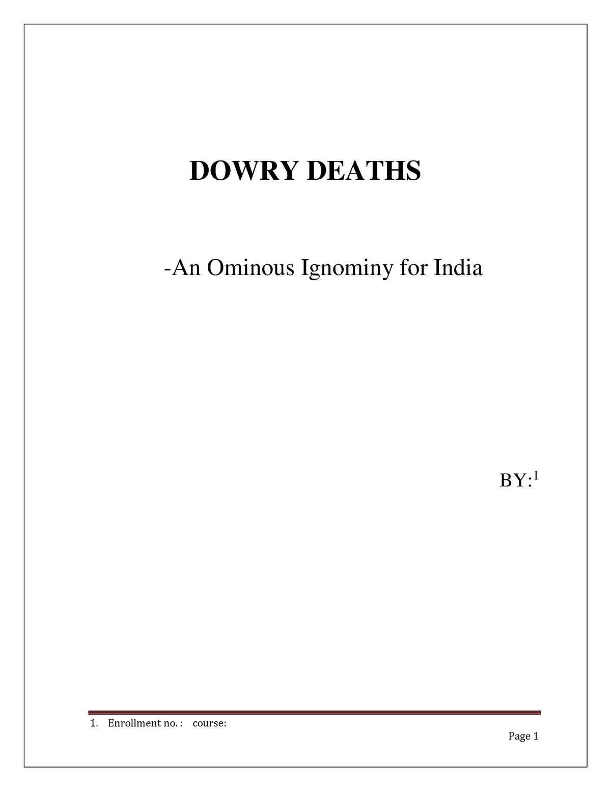 an essay on dowry death