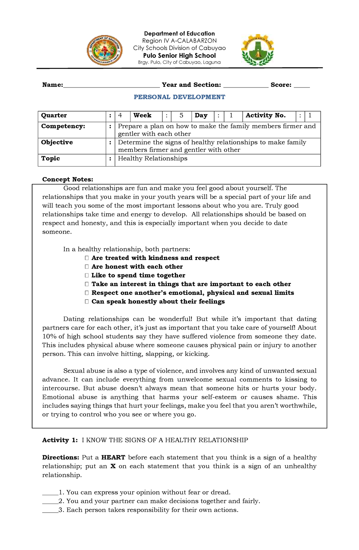 SHS Perdev Q4 Wk5 Worksheet MS Maquinto - Department of Education ...