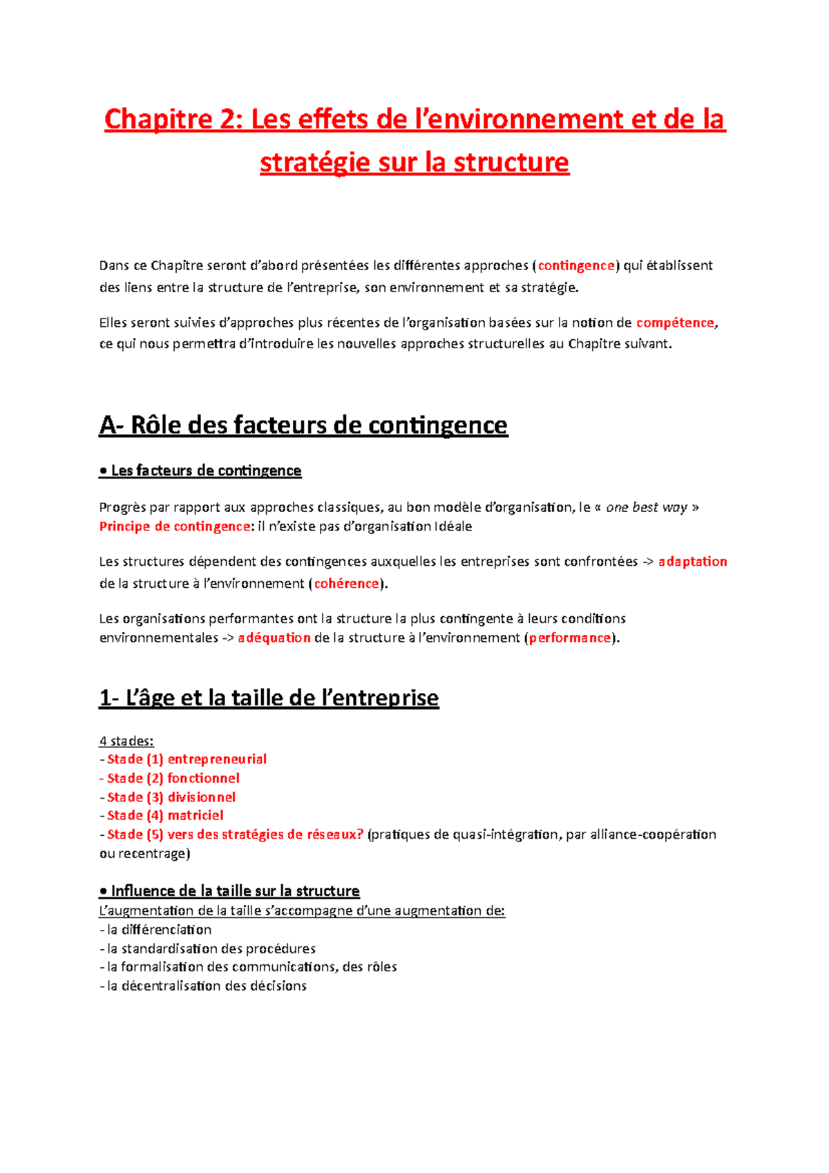 Chapitre 2 Les effets de lenvironnement et de la stratégie sur la ...