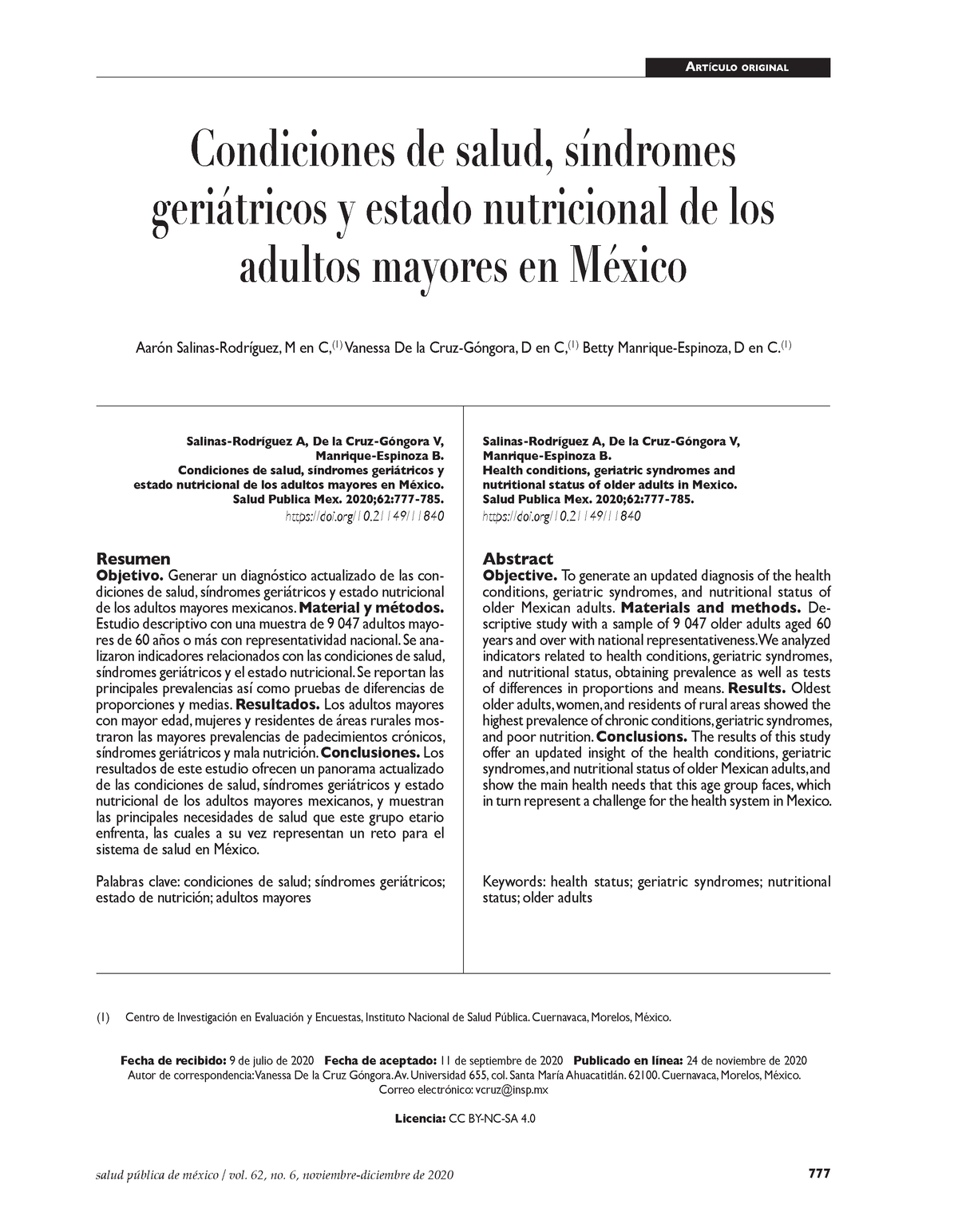 SC Geriatricos EN MX - Apuntes - Condiciones De Salud De Los Adultos ...