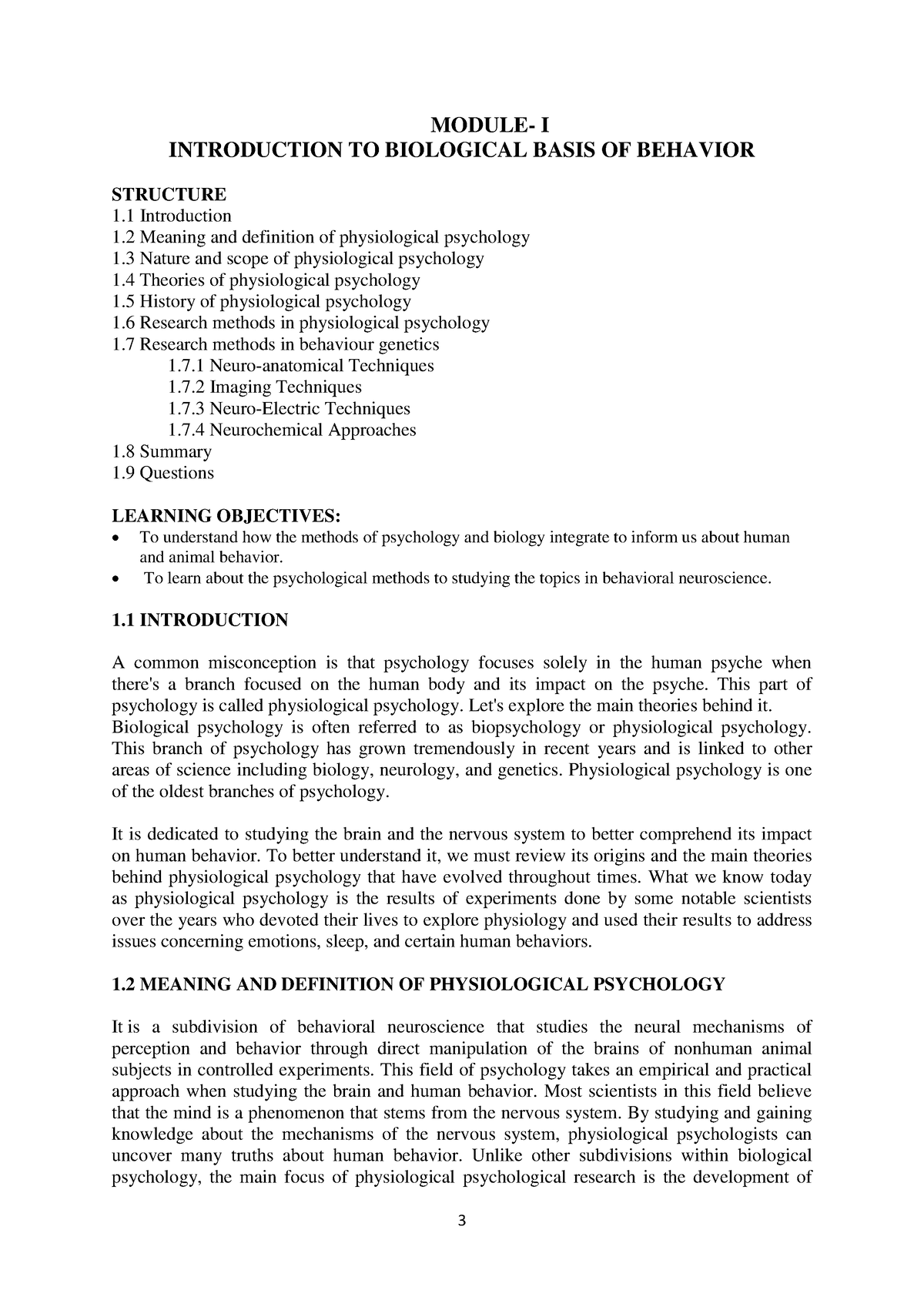 Biological processes - MODULE- I INTRODUCTION TO BIOLOGICAL BASIS OF ...