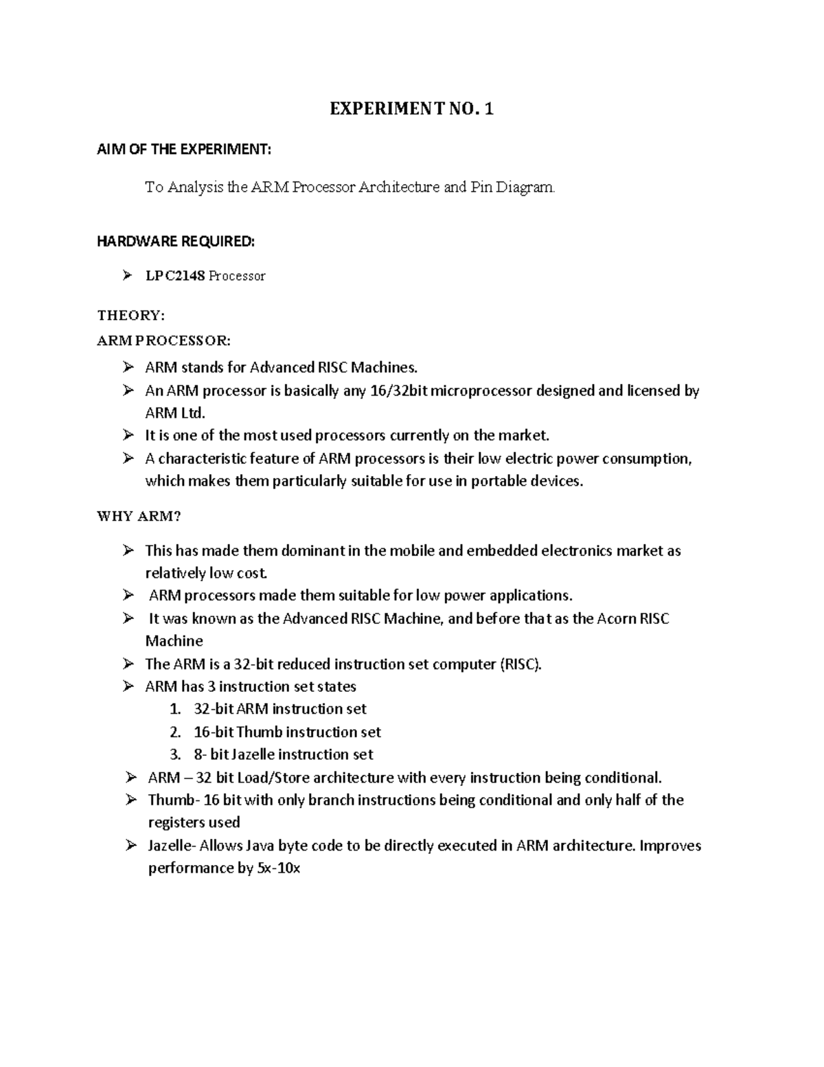 19011053821 Embedded System Lab experiment number 1. EXPERIMENT NO