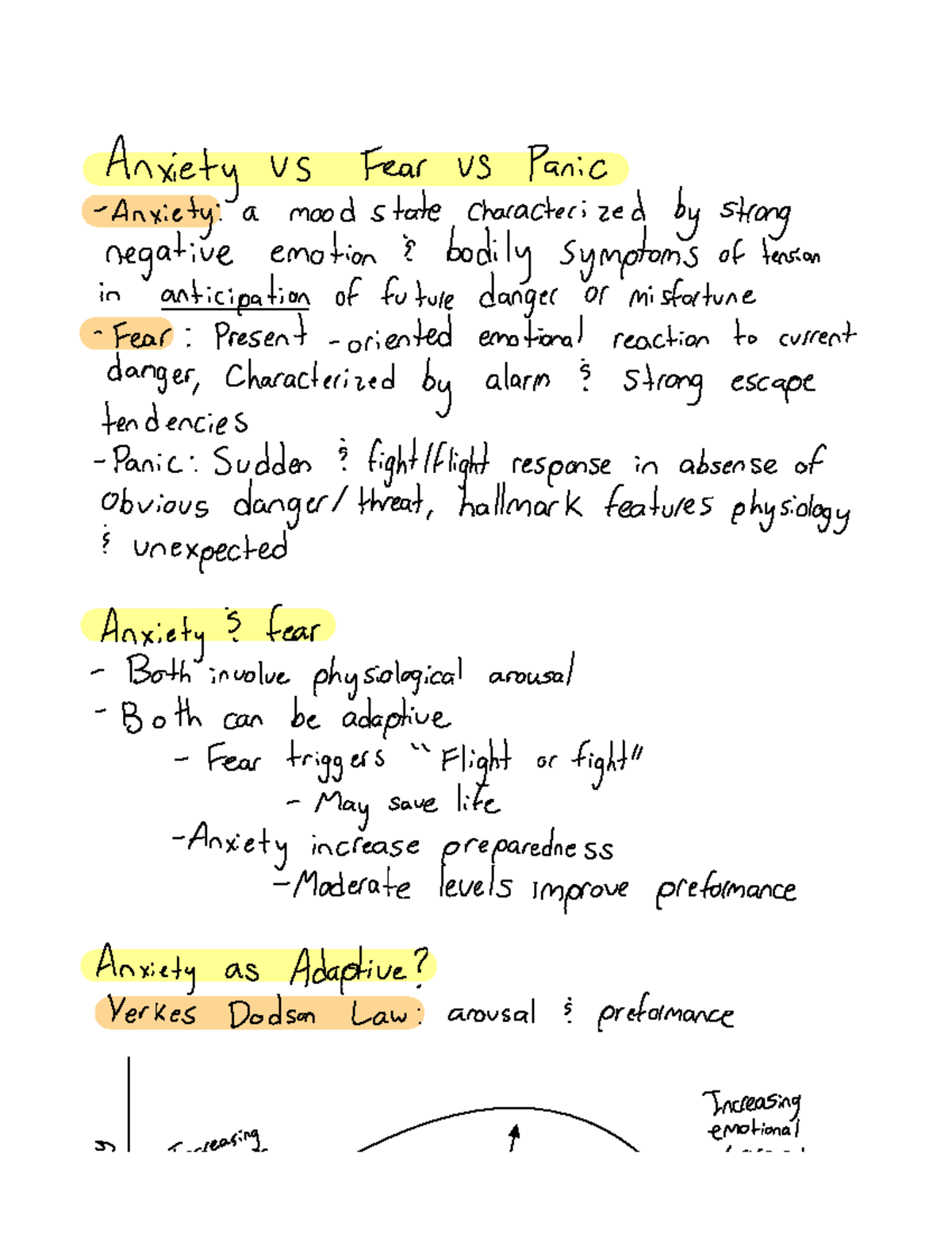 Anxiety Disorders - Course taken with Dr. Lee. - Anxiety us Fear us ...