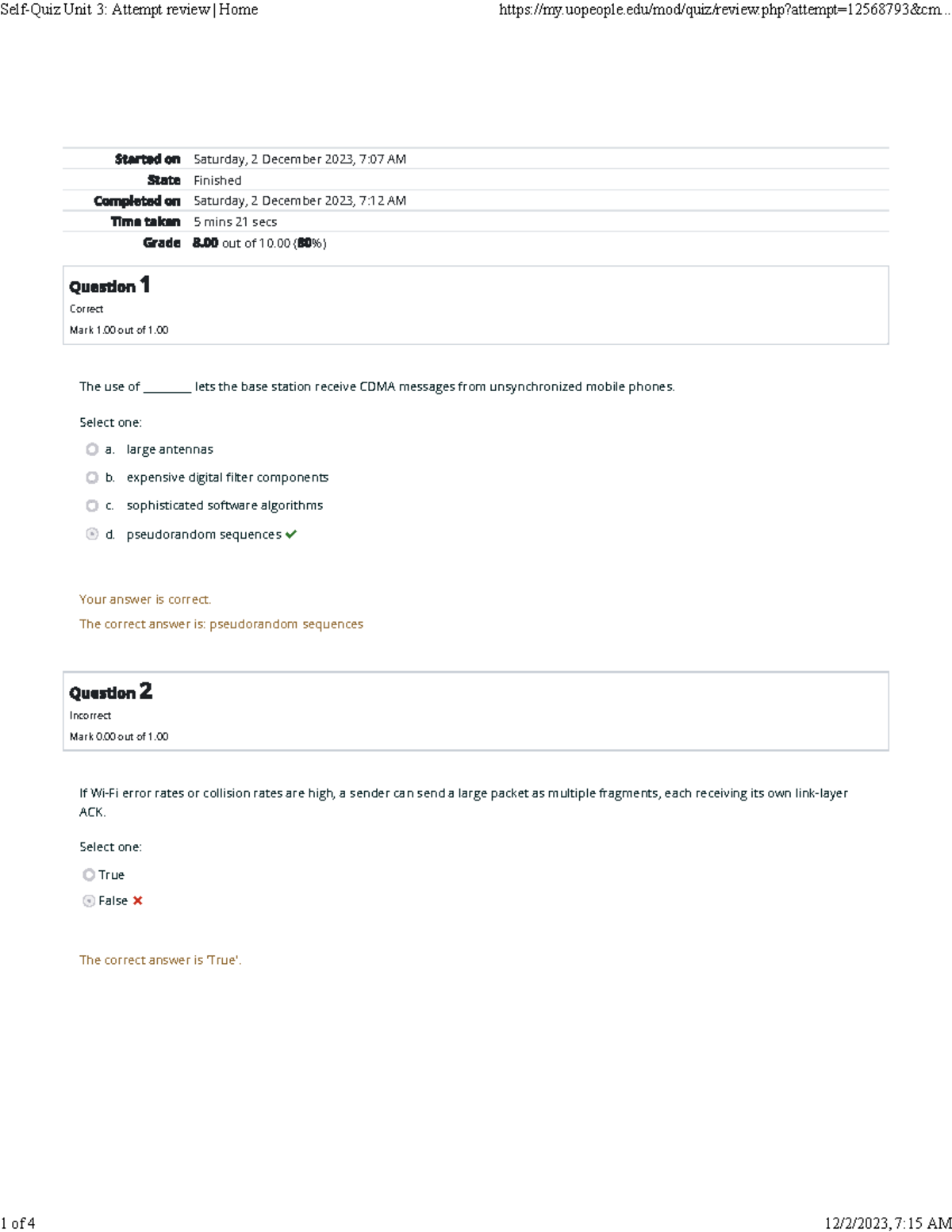 Self-Quiz Unit 3 Attempt Review 3 - Saturday, 2 December 2023, 7:07 AM ...