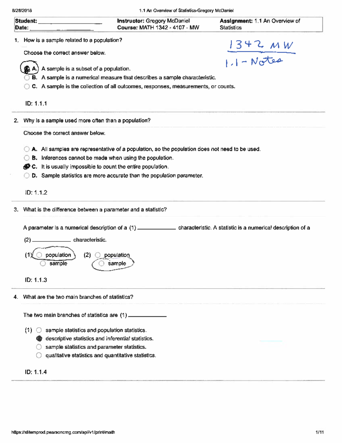 1342MW - 1.1 - notes - MATH-1342 - Studocu