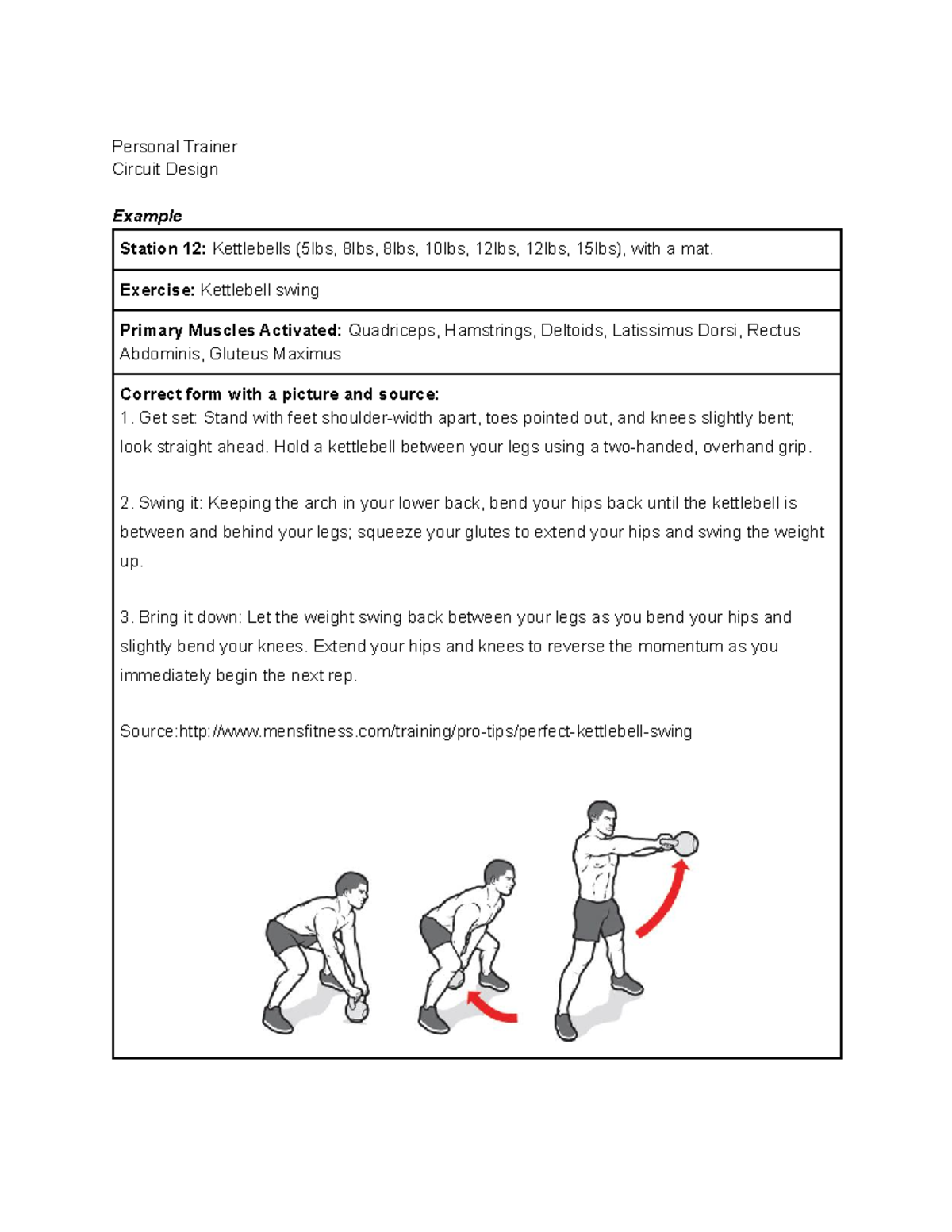 Fitness - Workout practice plans - Personal Trainer Circuit Design ...