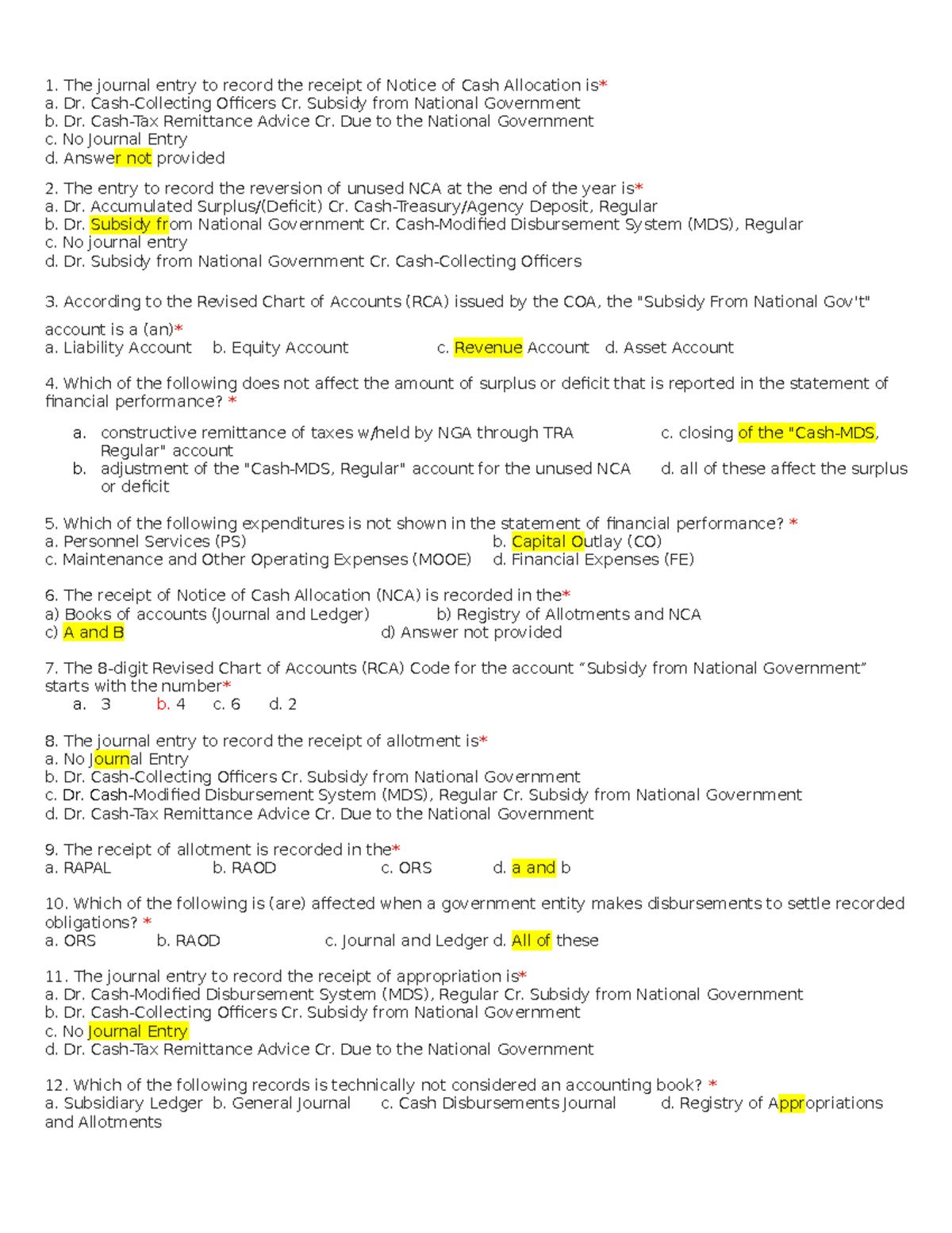Government Accounting Quiz 3 Set The journal entry to record the