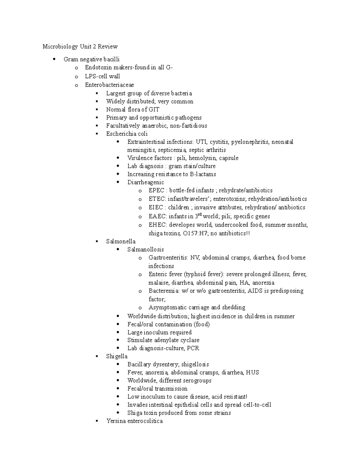 Microbiology and Immunology Exam 2 Summary - Microbiology Unit 2 Review ...
