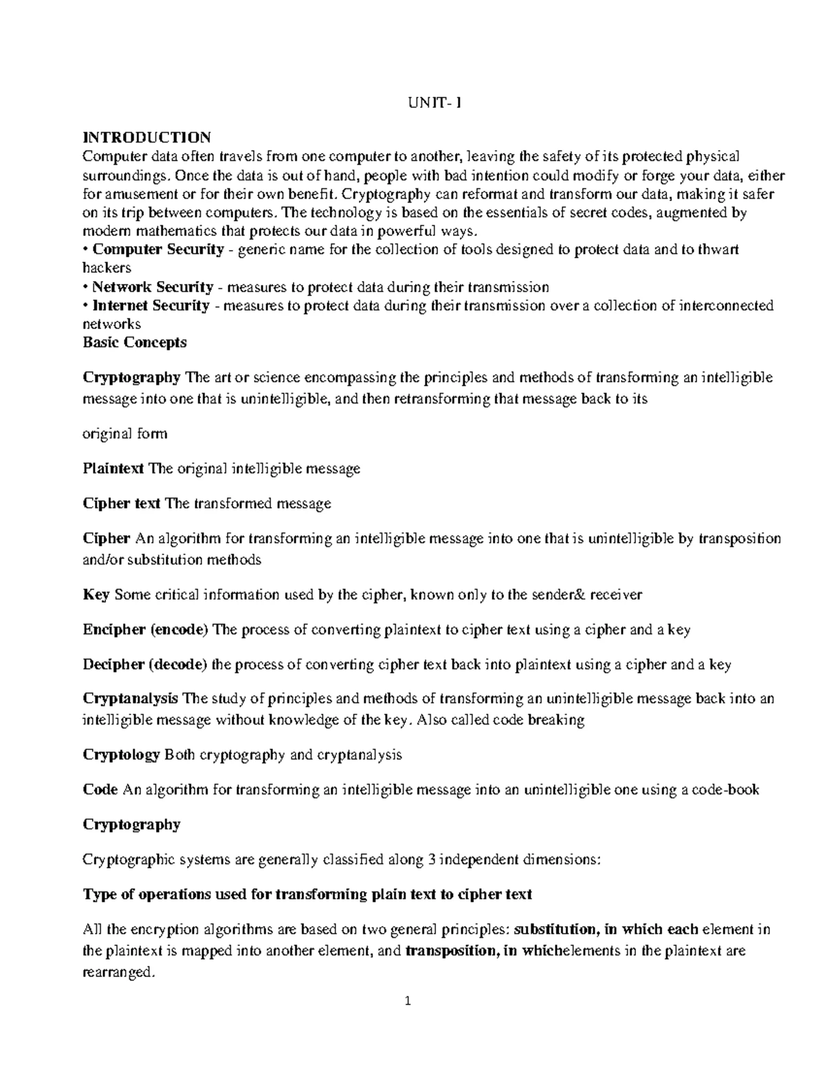 3.2 cns all units material - Index Unit I: Basic Principles Unit II ...
