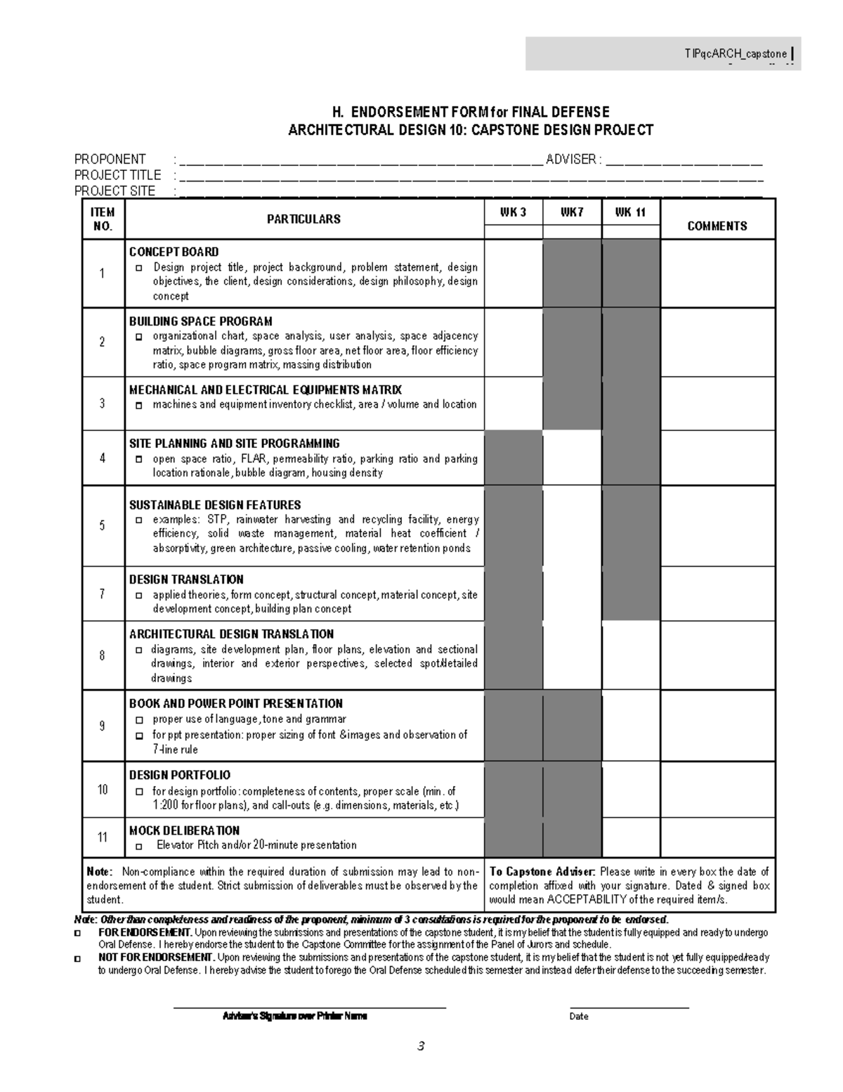 D10 Endorsement Form - 3 H. ENDORSEMENT FORM for FINAL DEFENSE ...