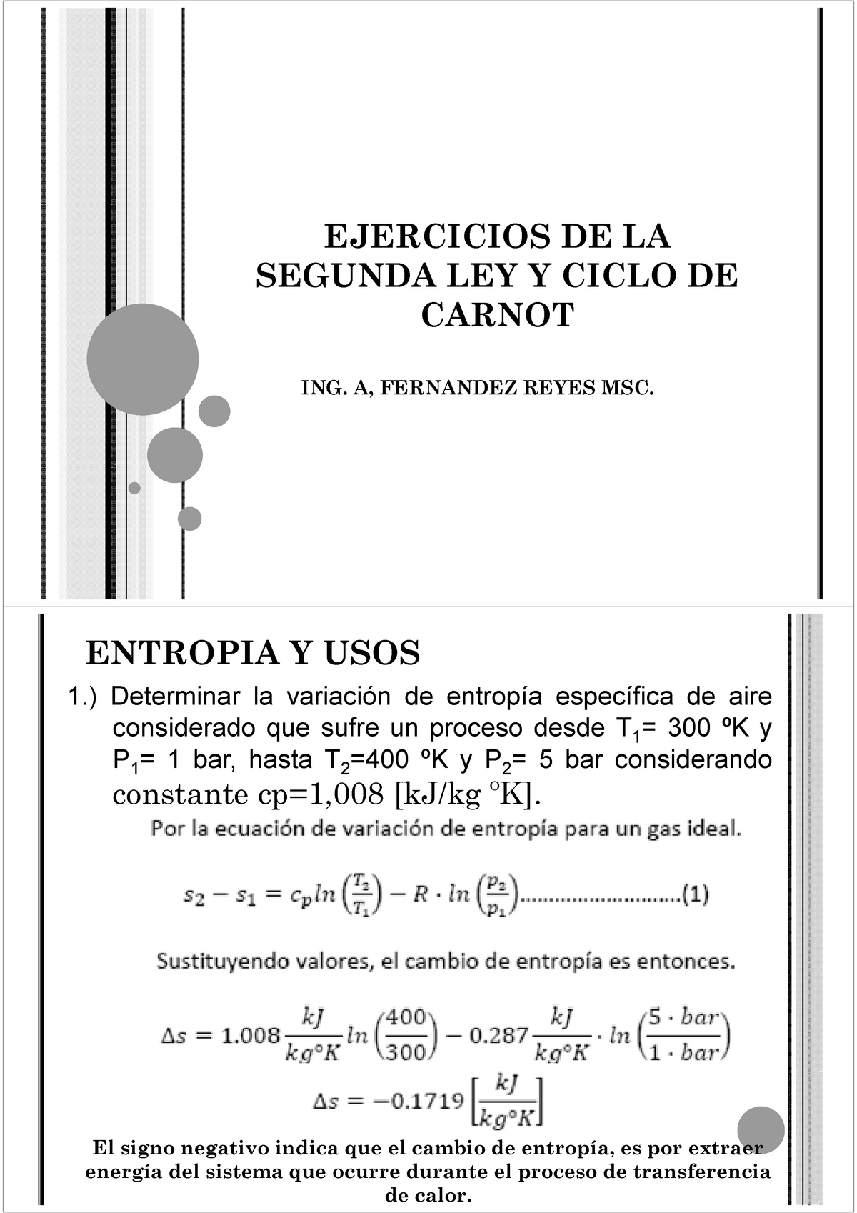 131142796 Ejercicios de La Segunda Ley y Ciclo de Carnot - EJERCICIOS DE LA SEGUNDA  LEY Y CICLO DE - Studocu