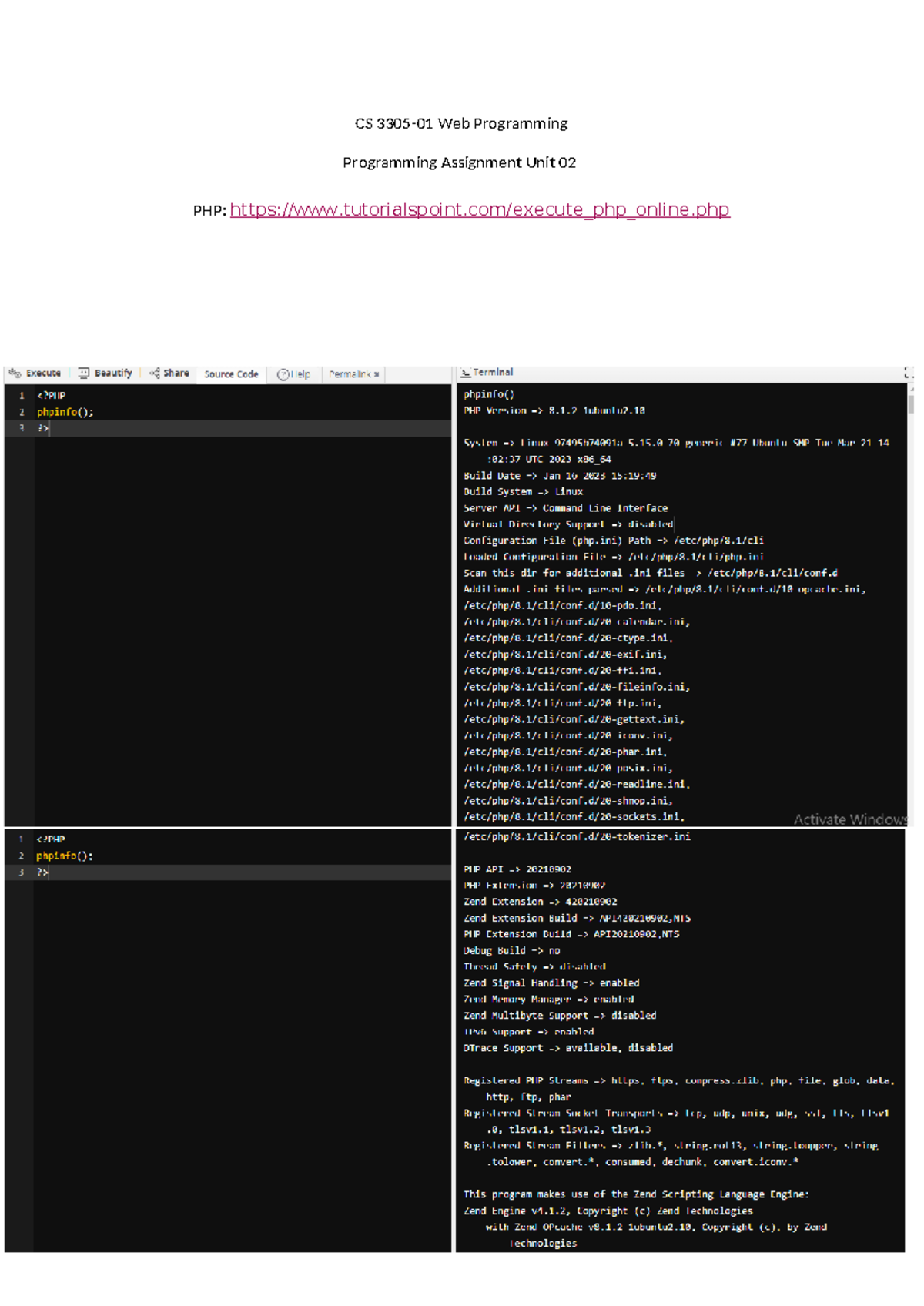 Index Php - Assignment - CS 3305 - CS 3305-01 Web Programming ...