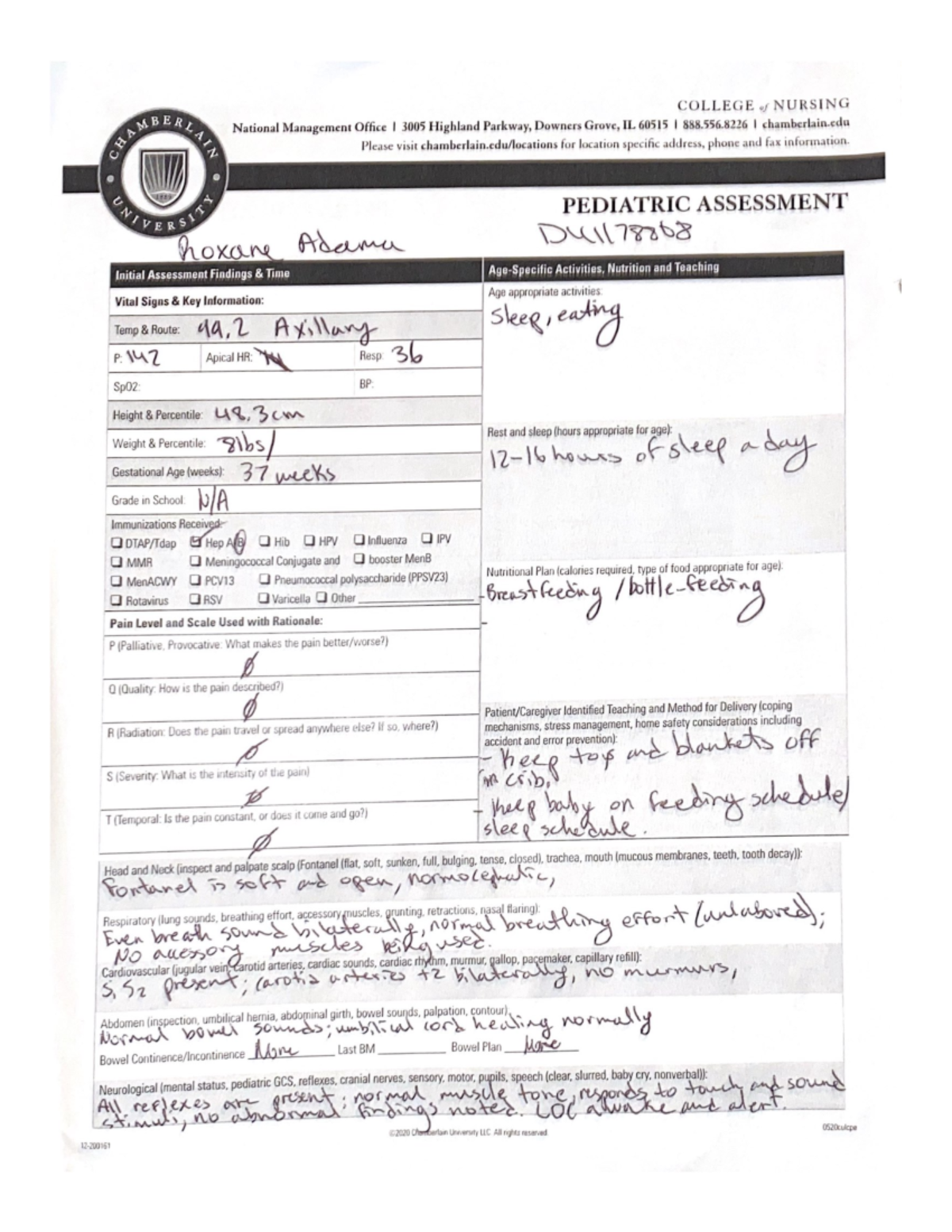 Pediatric assessment - NR-328 - Studocu