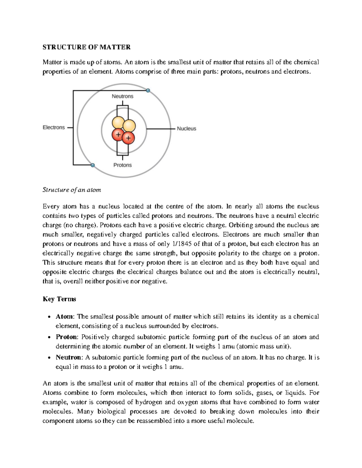 Basic ELEC ENG Notes 1 Structure OF Matter - STRUCTURE OF MATTER Matter ...